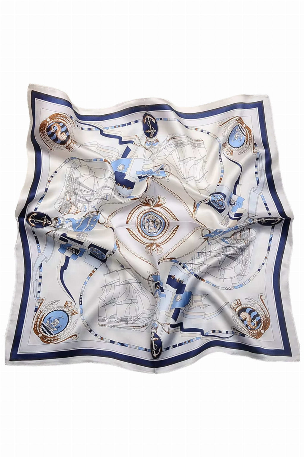 Apaszka, Model: ZS006//T42//21, Kolor: granatowy, Skład materiału: 100% Poliester, Przeznaczenie: Wielosezonowe, Wymiary(długość/szerokość): 70cm/70cm (Apaszka, zdjęcie 2)