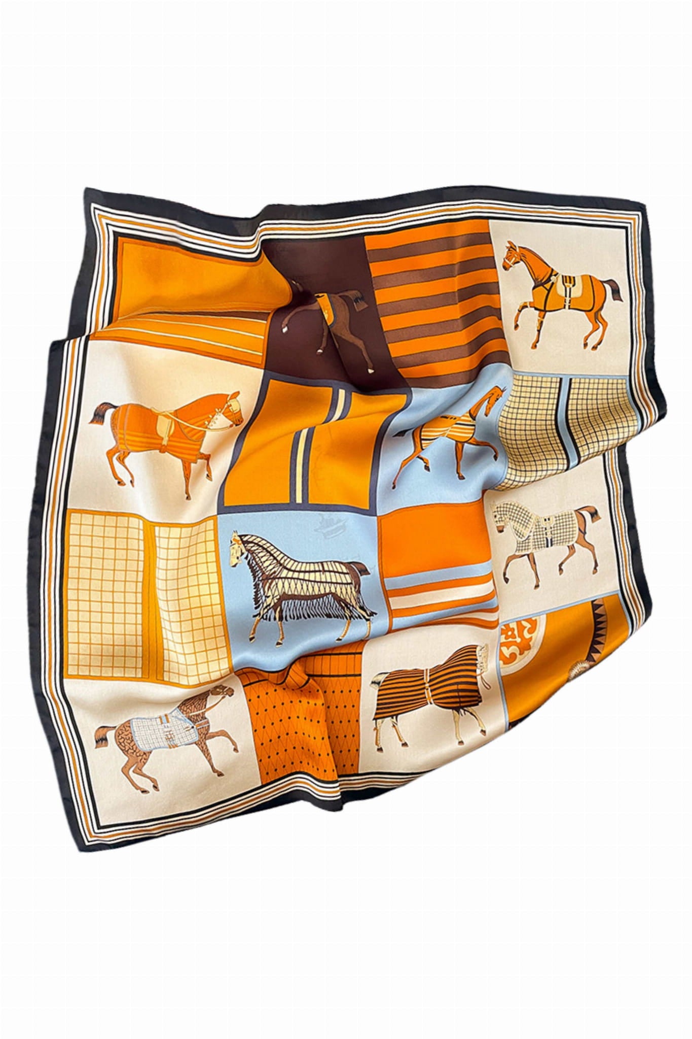 Detal jedwabnej apaszki 70x70 cm, ukazujący subtelną fakturę materiału i kolorystykę | KAMEA | Spironik.pl