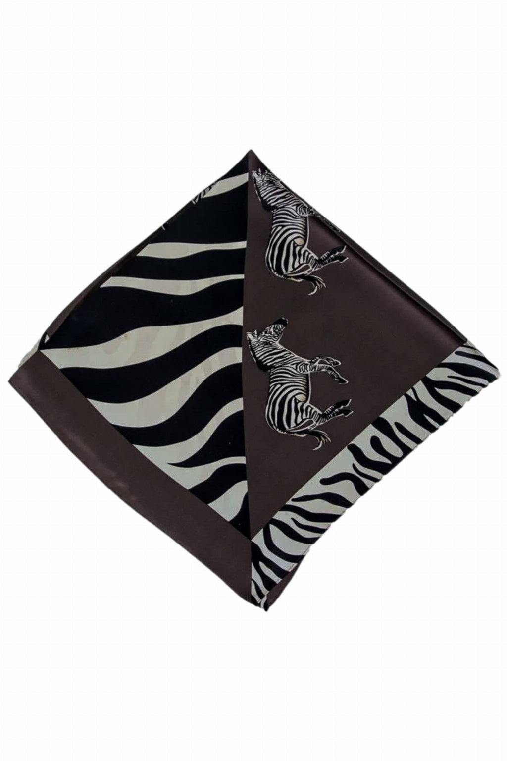 Apaszka w stylu animal print, prezentująca elegancki wzór zebry na tle kremowym | KAMEA | Spironik.pl