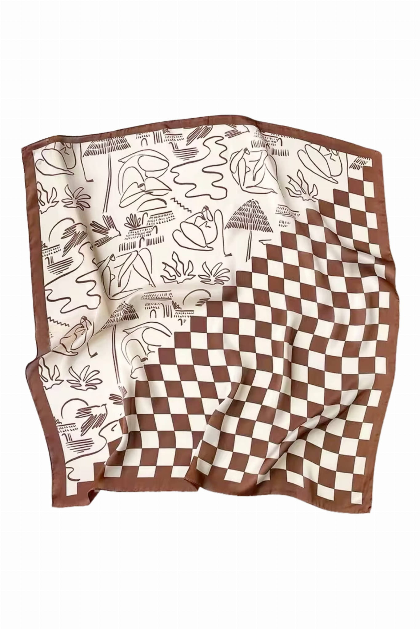 Detal apaszki z satynowego poliestru, ukazujący subtelny połysk materiału | KAMEA | Spironik.pl