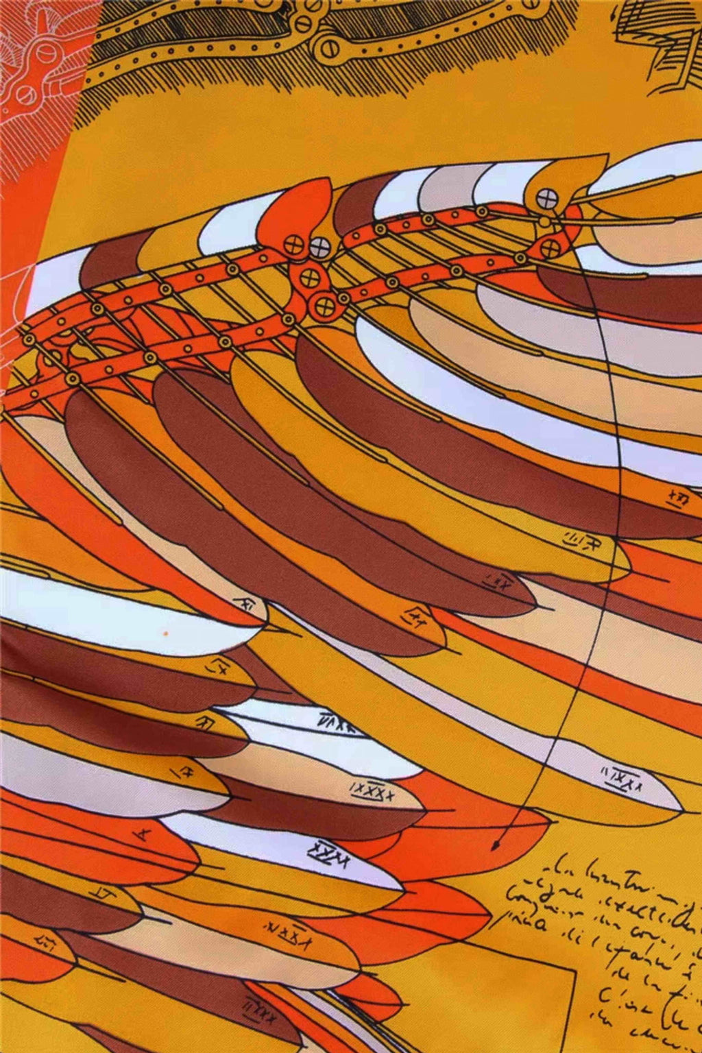 Apaszka, Model: F352-1//T35//14, Kolor: pomarańczowy, Skład materiału: 100% Poliester, Przeznaczenie: Wielosezonowe, Wymiary(długość/szerokość): 90cm/90cm (Apaszka, zdjęcie 3)