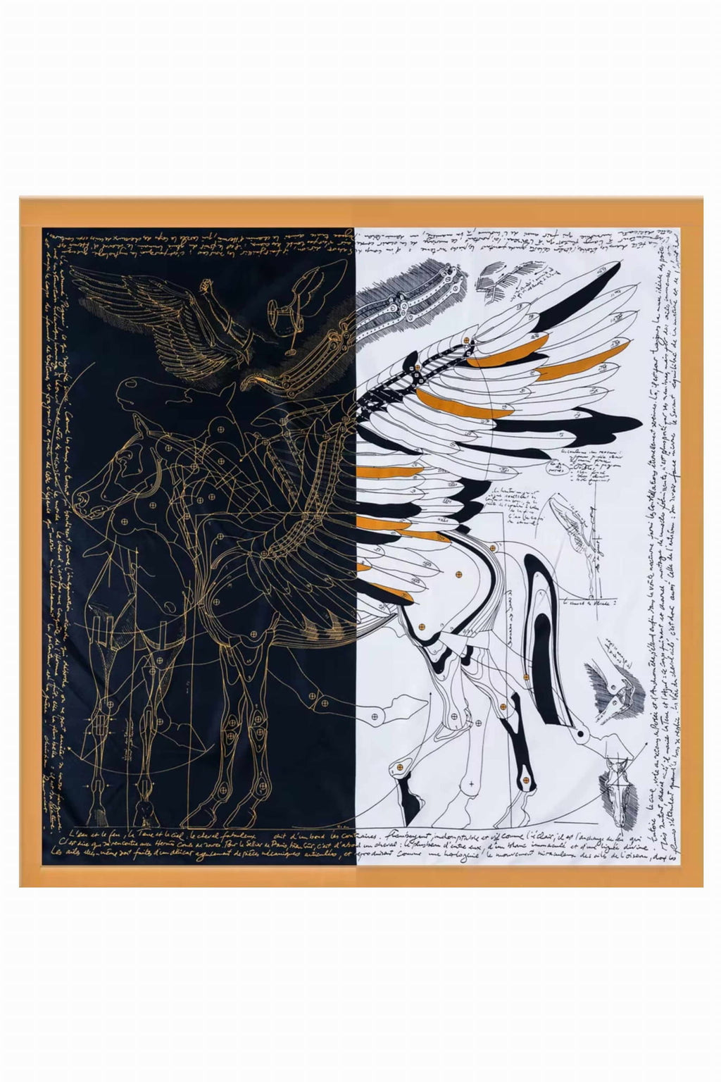 Apaszka, Model: F352-2//T35//14, Kolor: czarny, Skład materiału: 100% Poliester, Przeznaczenie: Wielosezonowe, Wymiary(długość/szerokość): 90cm/90cm (Apaszka, zdjęcie 2)