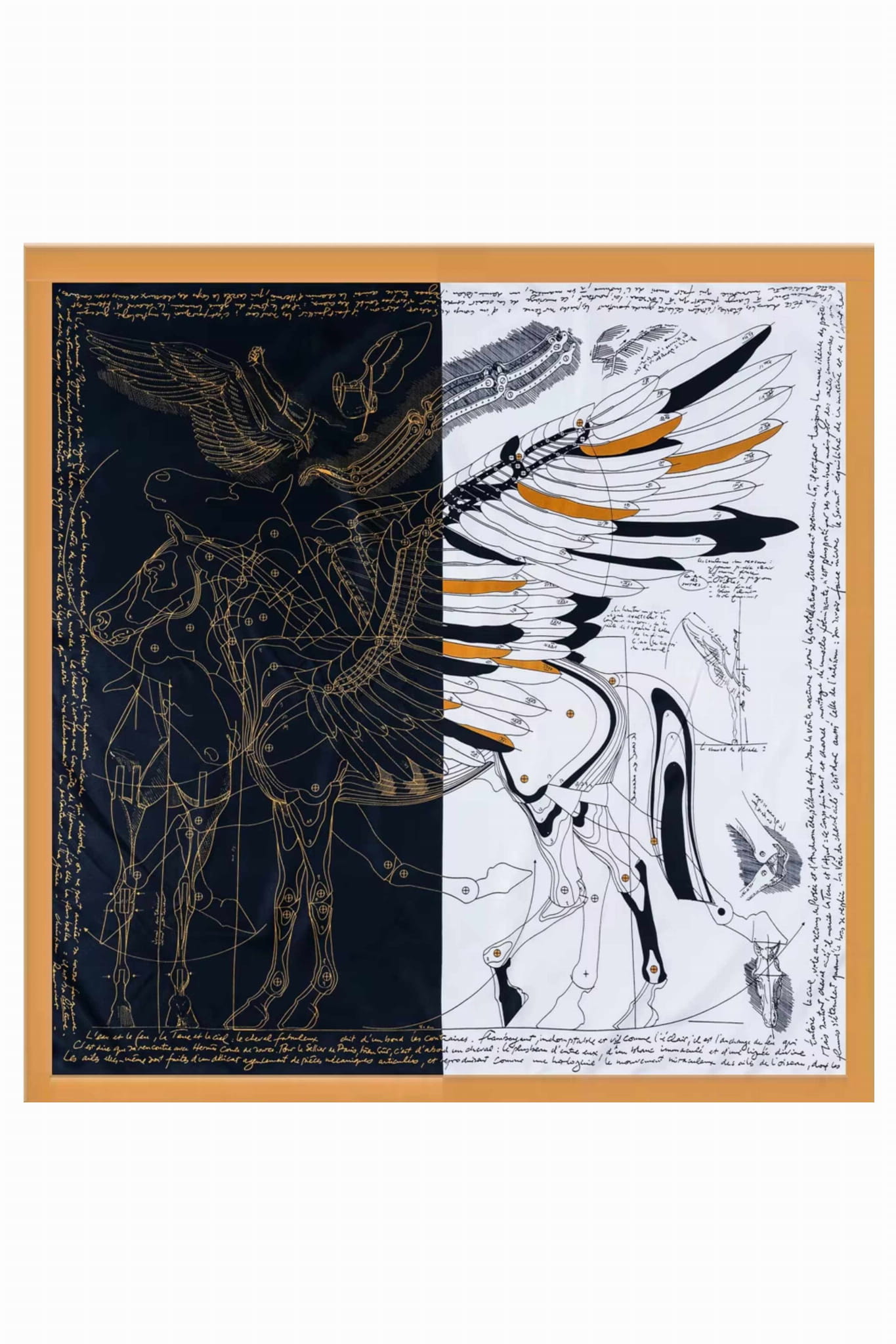 Apaszka, Model: F352-2//T35//14, Kolor: czarny, Skład materiału: 100% Poliester, Przeznaczenie: Wielosezonowe, Wymiary(długość/szerokość): 90cm/90cm (Apaszka, zdjęcie 2)