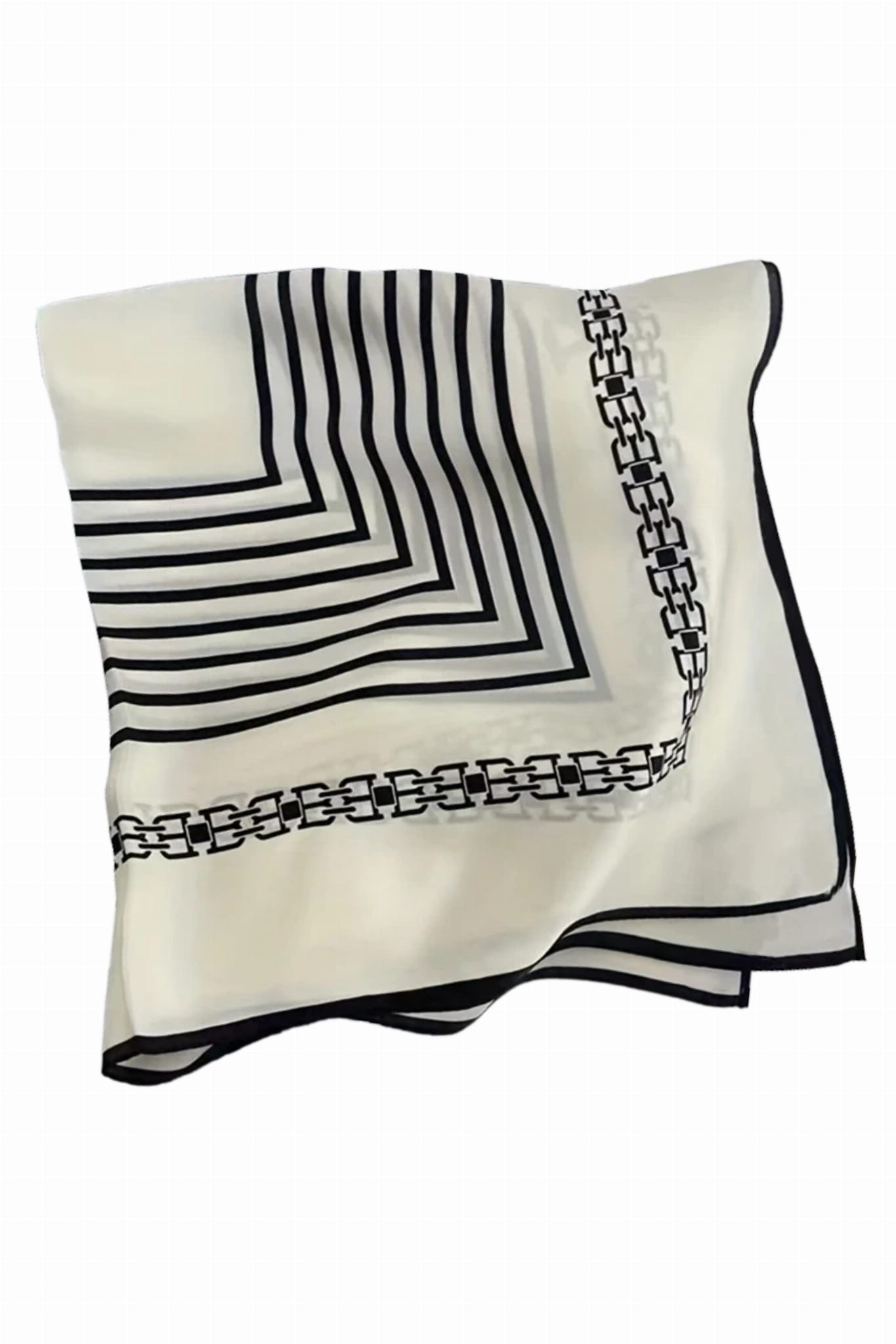 Boczny widok apaszki 70x70 cm, ukazujący lekkość i połysk materiału | KAMEA | Spironik.pl