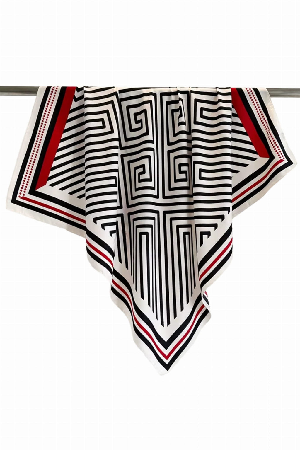 Apaszka, Model: F240-4//T36//15, Kolor: czarny, Skład materiału: 100% Poliester, Przeznaczenie: Wielosezonowe, Wymiary(długość/szerokość): 90cm/90cm (Apaszka, zdjęcie 2)