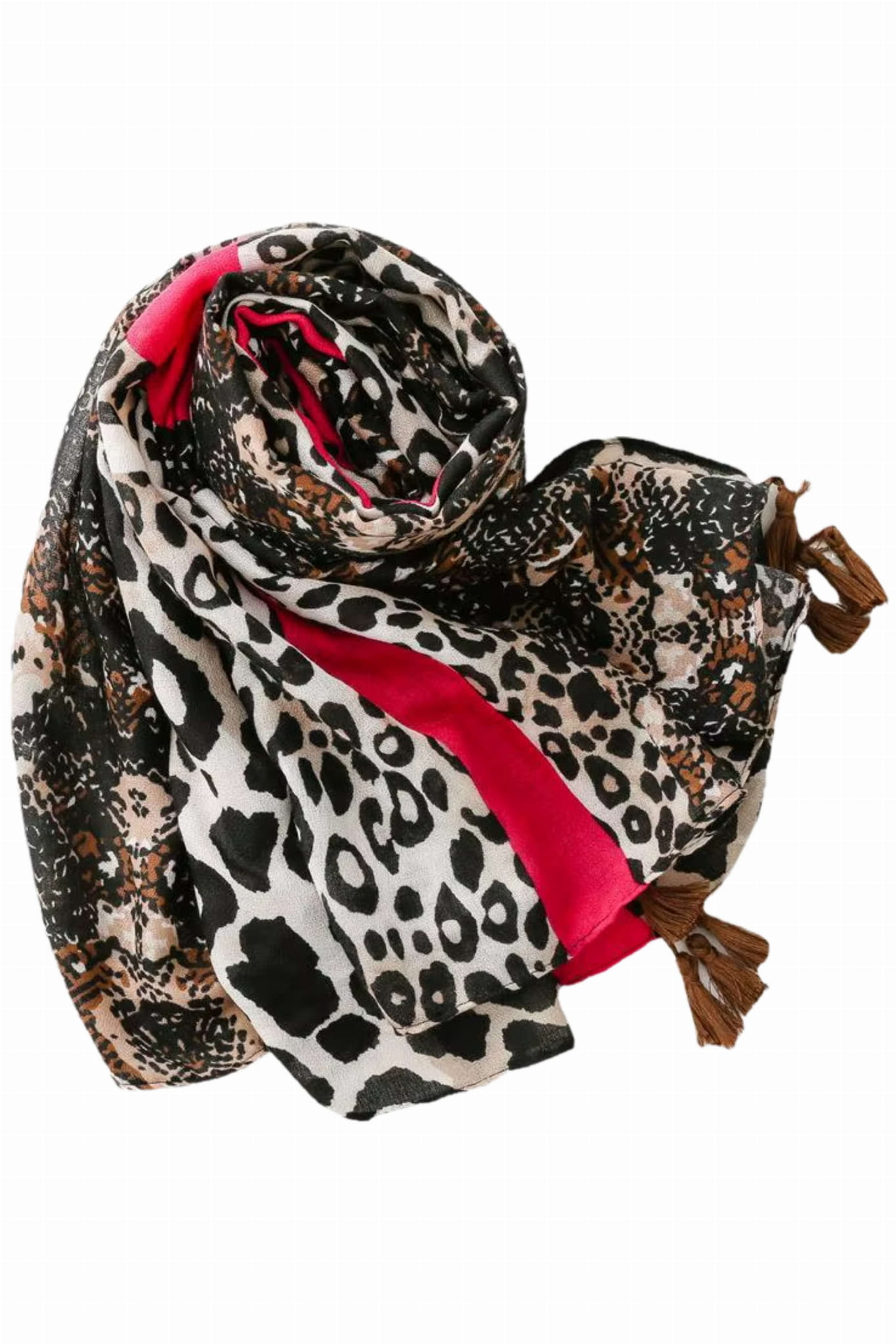 Szal o wymiarach 180x90 cm z motywem zwierzęcym na czarnym tle | KAMEA | Spironik.pl