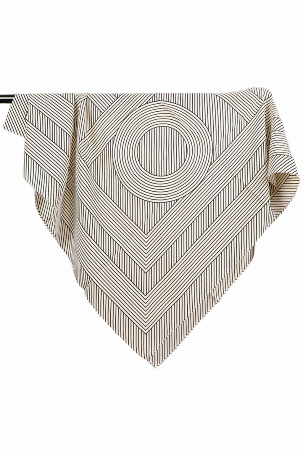 Apaszka w graficzne pasy i okręgi, idealna do minimalistycznych stylizacji | KAMEA | Spironik.pl