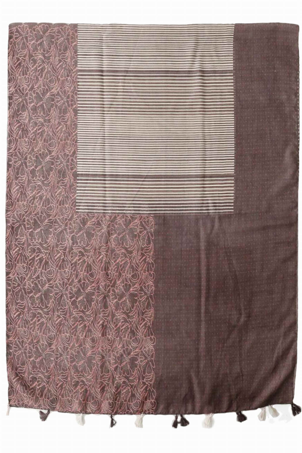 Szal z bliska, pokazujący połączenie bawełny i wiskozy w tkaninie | KAMEA | Spironik.pl