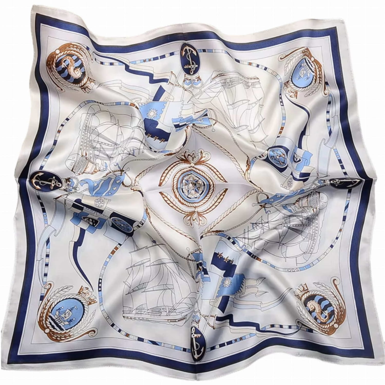 Apaszka, Model: ZS006//T42//21, Kolor: granatowy, Skład materiału: 100% Poliester, Przeznaczenie: Wielosezonowe, Wymiary(długość/szerokość): 70cm/70cm (Apaszka, zdjęcie 7)