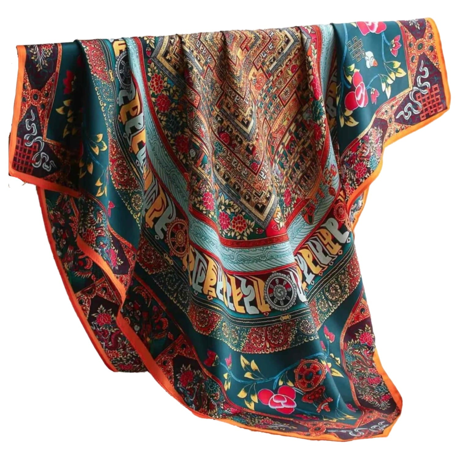 Apaszka Oriental Majesty w skali, ukazująca jej wielosezonowe zastosowanie w różnych stylizacjach | KAMEA | Spironik.pl