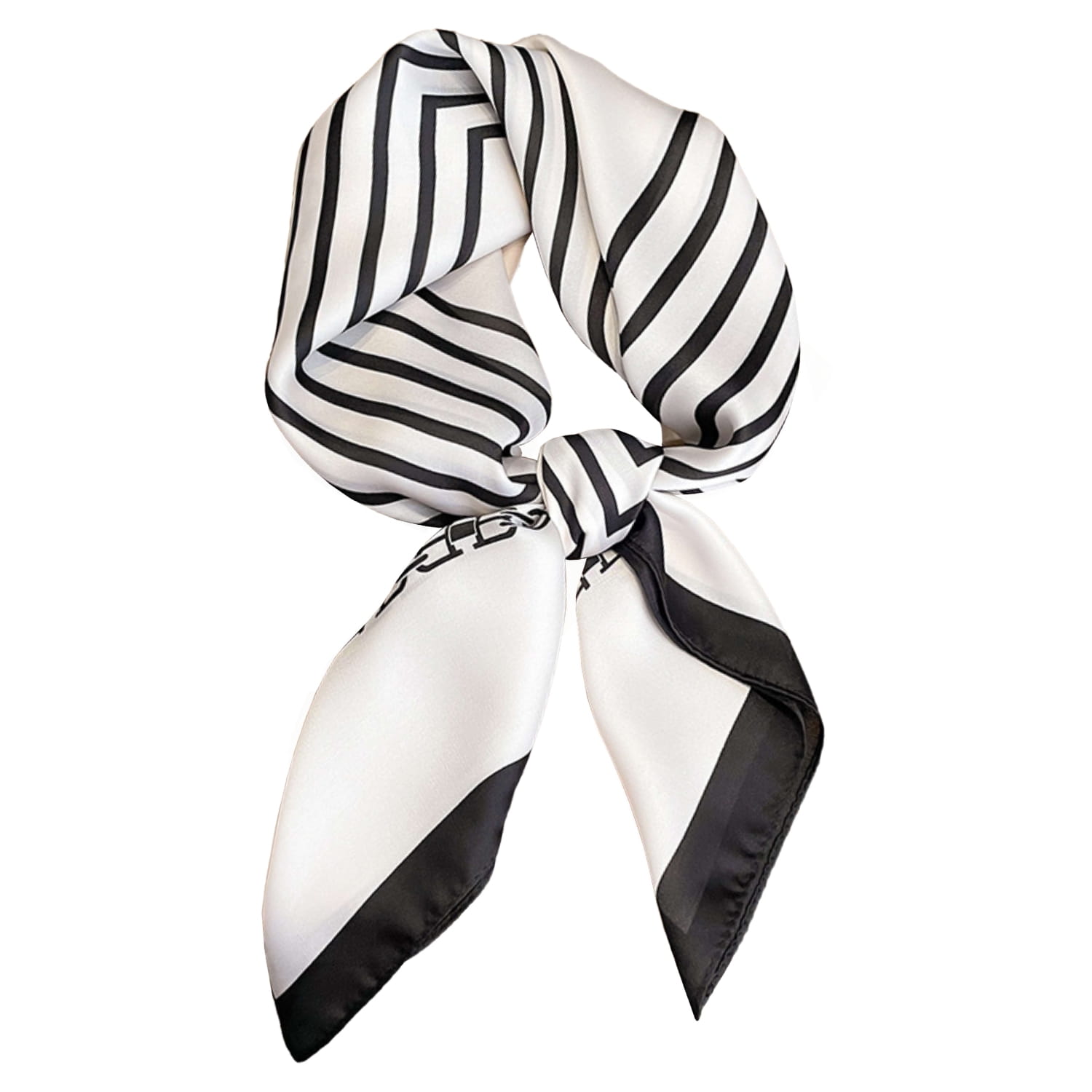 Geometryczny wzór apaszki z bliska, z wyraźnym motywem łańcucha na białym tle | KAMEA | Spironik.pl