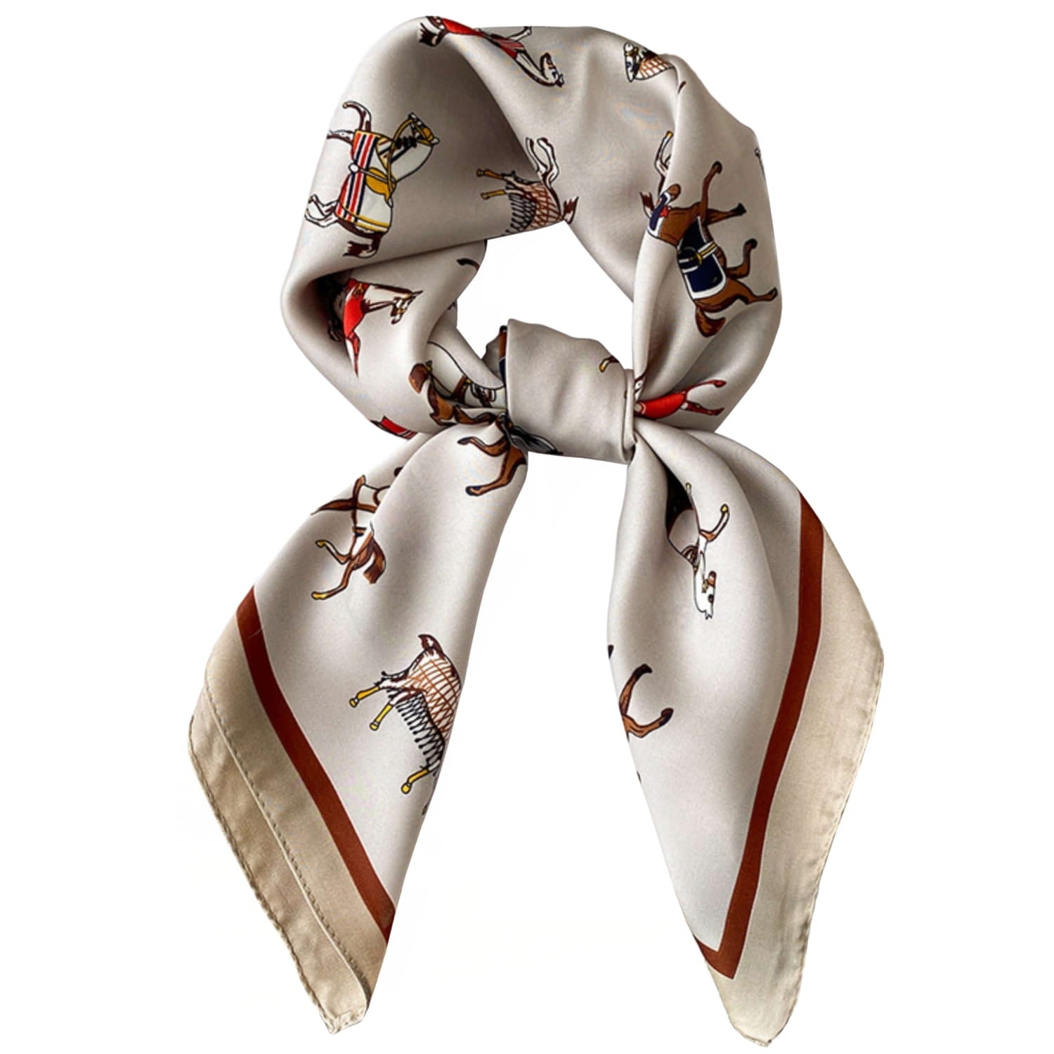 Apaszka w beżowym odcieniu, pasująca do eleganckich i nowoczesnych stylizacji | KAMEA | Spironik.pl