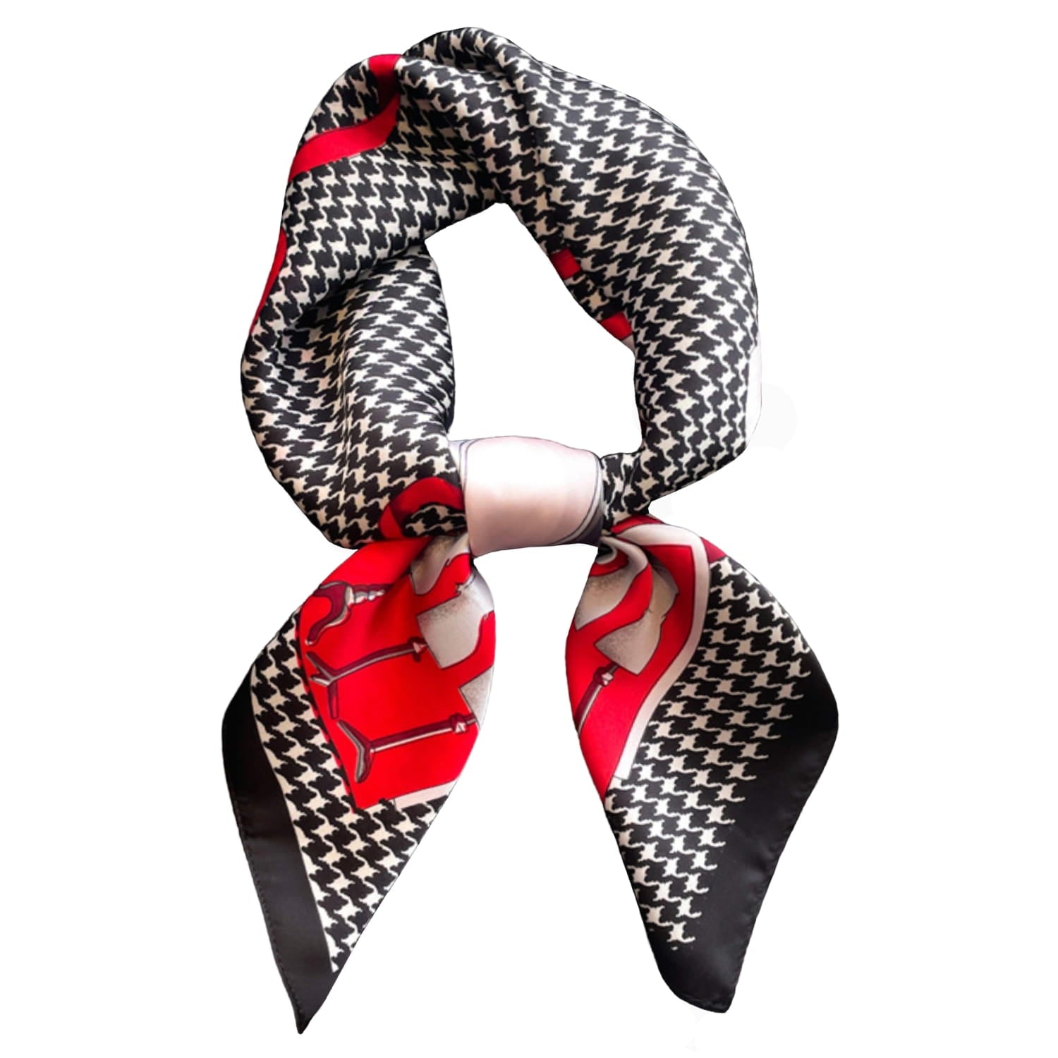 Apaszka w użyciu jako stylowy akcent do codziennej stylizacji, podkreślająca kobiecy charakter outfitu | KAMEA | Spironik.pl