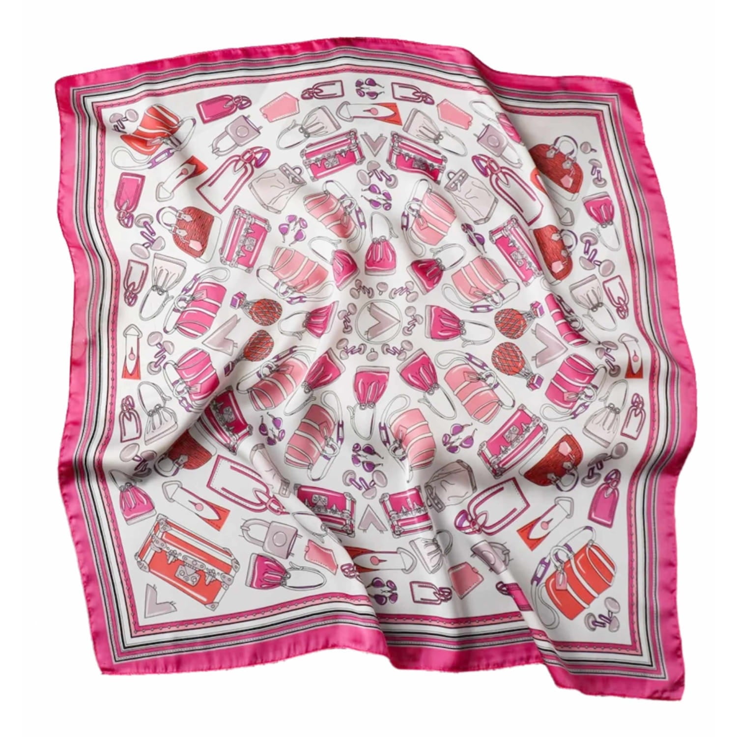 Bok apaszki z widoczną fakturą materiału oraz kolorami różu i czerwieni | KAMEA | Spironik.pl