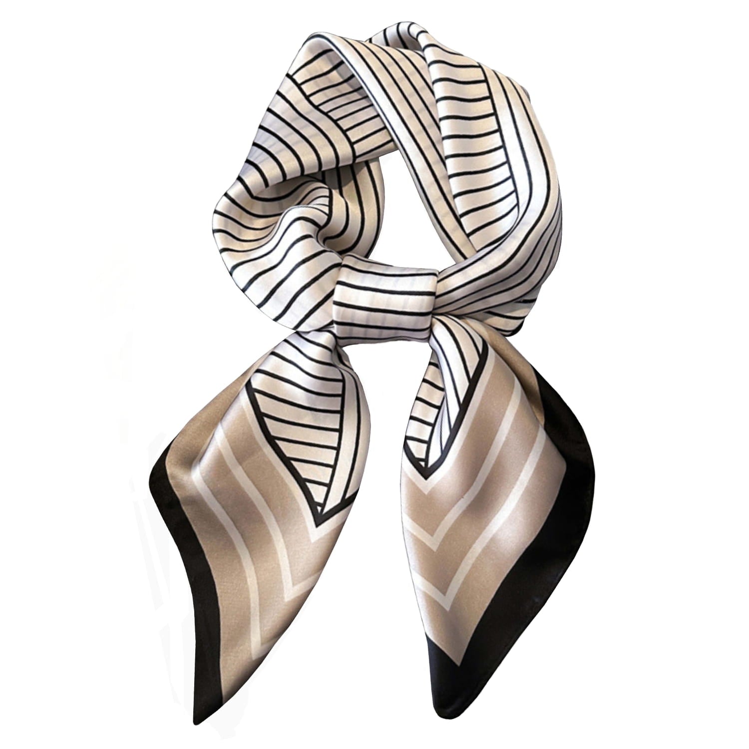 Widok bokiem na satynową apaszkę, podkreślającą minimalistyczny i nowoczesny styl | KAMEA | Spironik.pl