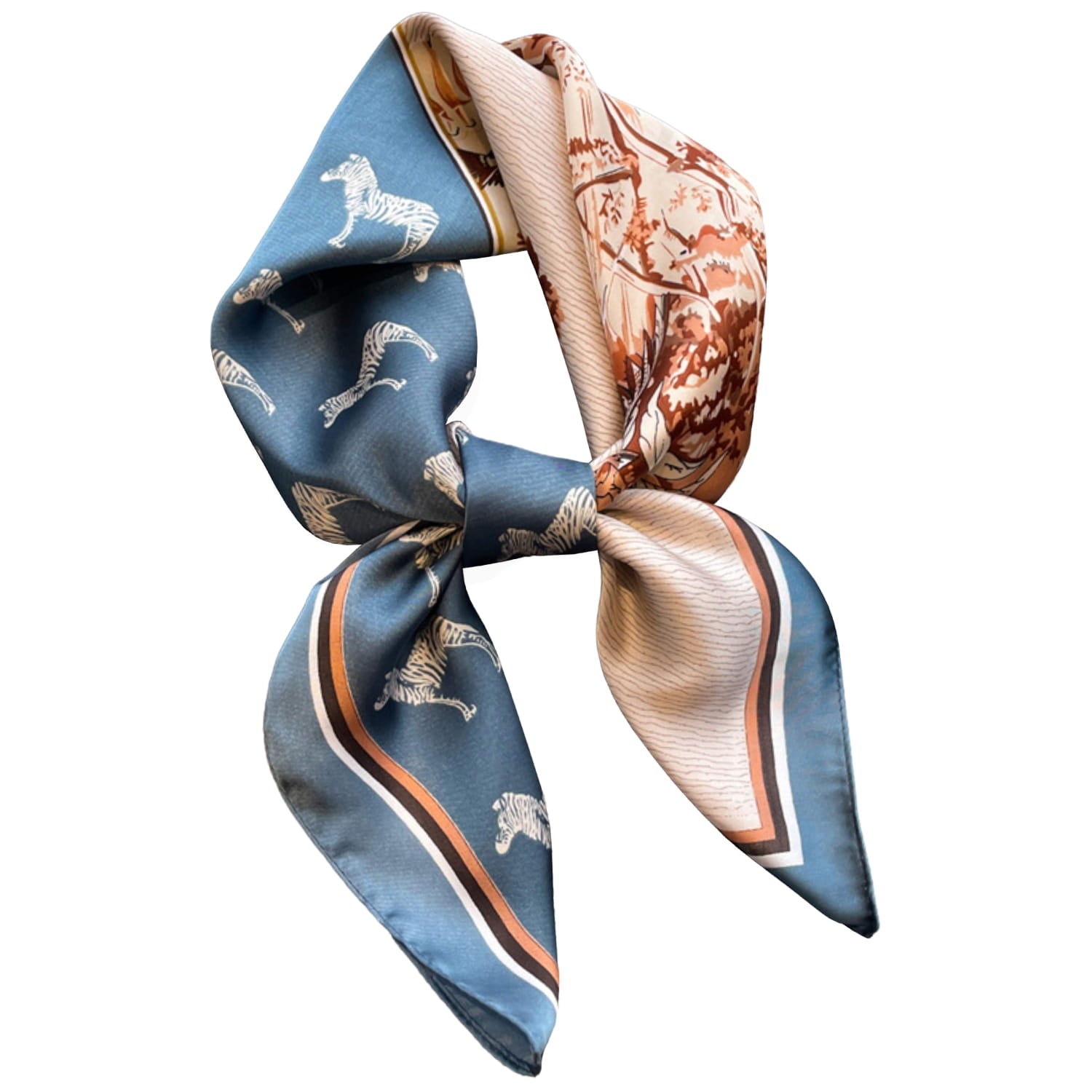 Apaszka, Model: FJ298-4//T40//19, Kolor: niebieski, Skład materiału: 100% Poliester, Przeznaczenie: Wielosezonowe, Wymiary(długość/szerokość): 70cm/70cm (Apaszka, zdjęcie 5)