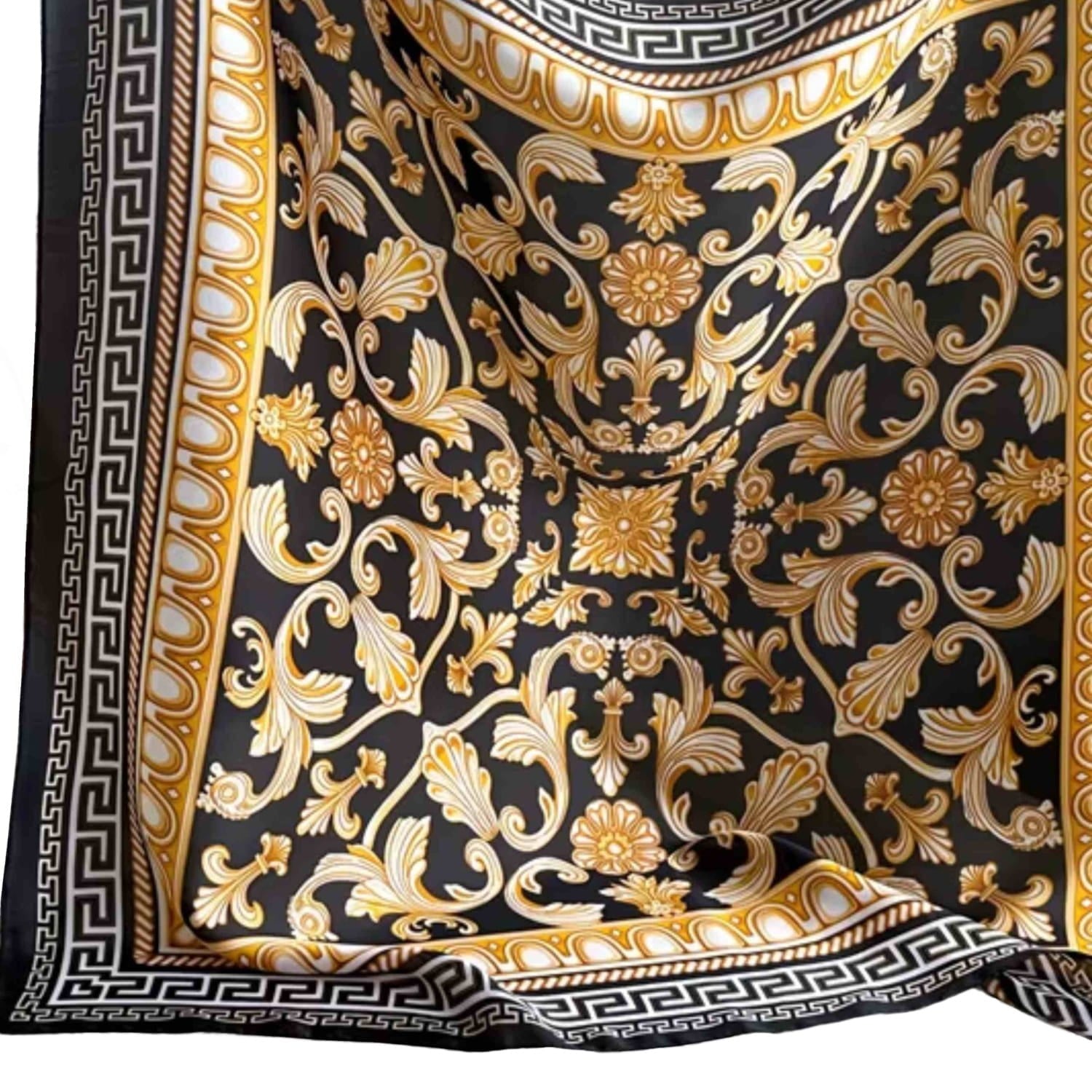 Faktura satynowego materiału apaszki, podkreślająca luksusowy charakter dodatku | KAMEA | Spironik.pl