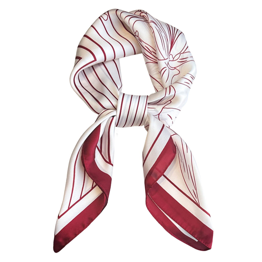 Apaszka rozłożona na płasko, ukazująca pełne wymiary 70x70 cm oraz detale wzoru i ramki | KAMEA | Spironik.pl