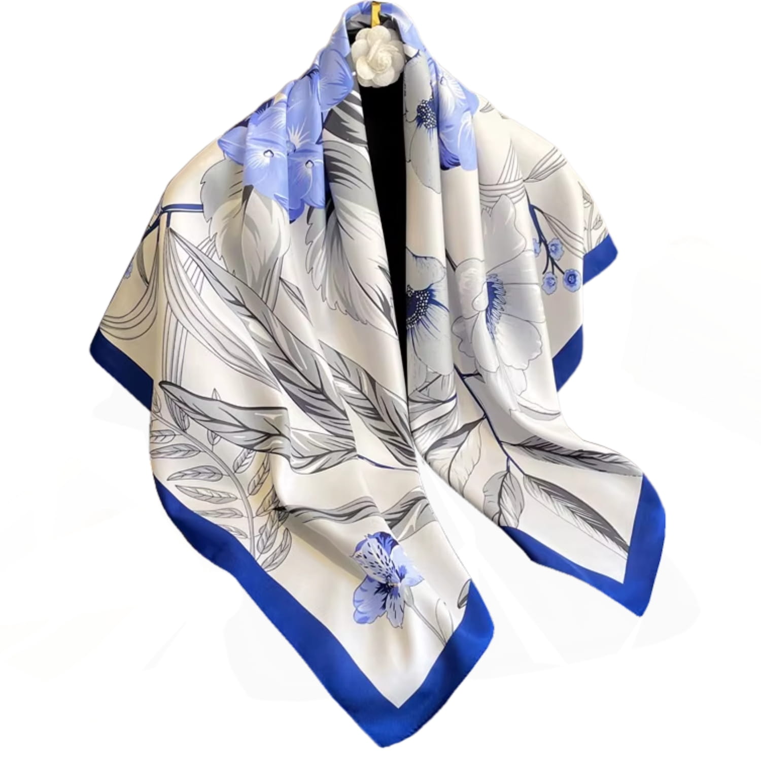 Apaszka, Model: F259-2//T36//15, Kolor: chabrowy, Skład materiału: 100% Poliester, Przeznaczenie: Wielosezonowe, Wymiary(długość/szerokość): 90cm/90cm (Apaszka, zdjęcie 8)