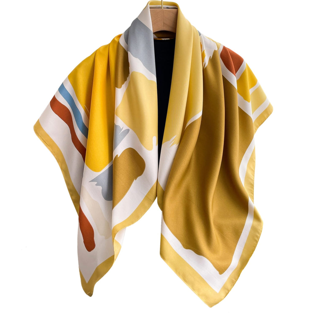 Wzór apaszki „Kolorowe Bloki” inspirowany malarstwem współczesnym, z wyrazistą mozaiką kolorów | KAMEA | Spironik.pl