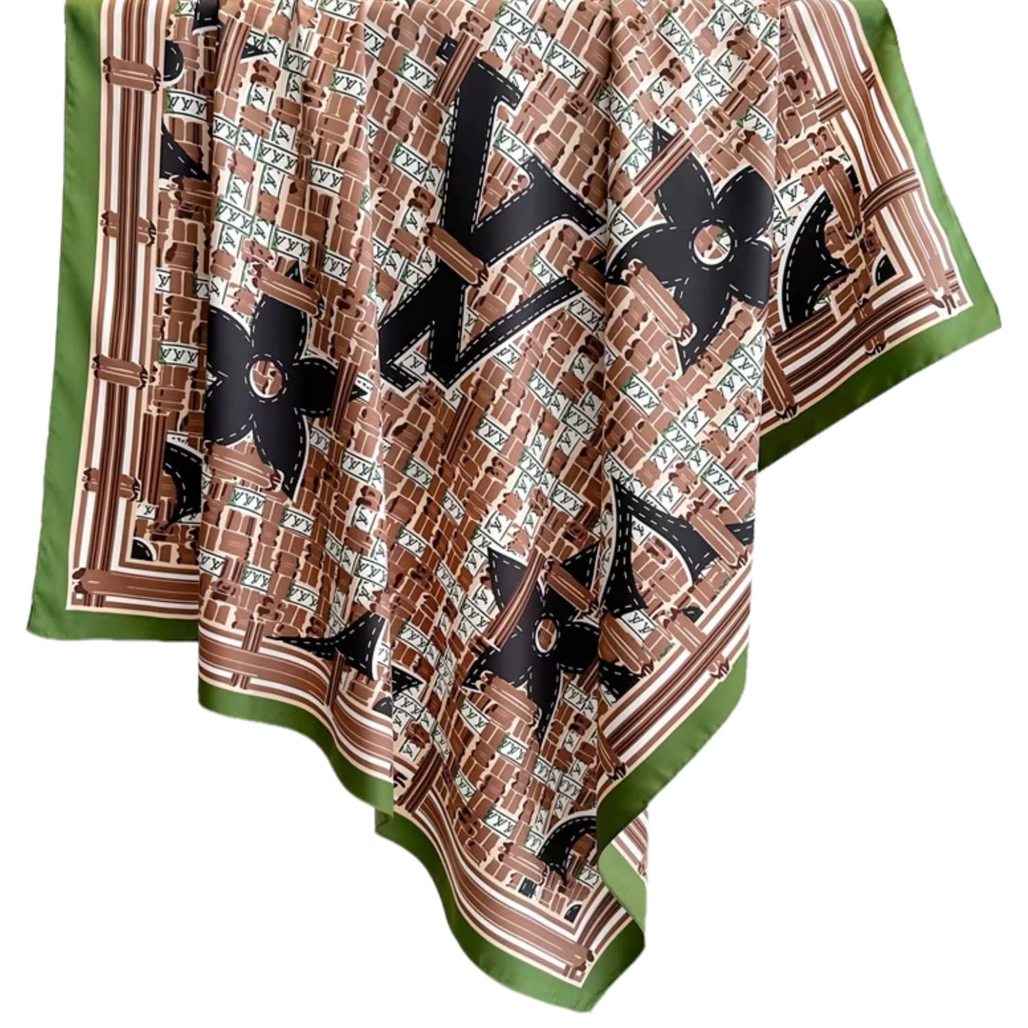 Apaszka w użyciu, zawieszona na torebce, dodająca stylu miejskiej stylizacji | KAMEA | Spironik.pl