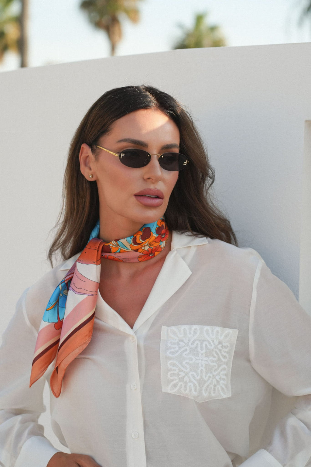 Apaszka, Model: FJ442-2//T41//20, Kolor: pomarańczowy, Skład materiału: 100% Poliester, Przeznaczenie: Wielosezonowe, Wymiary(długość/szerokość): 70cm/70cm