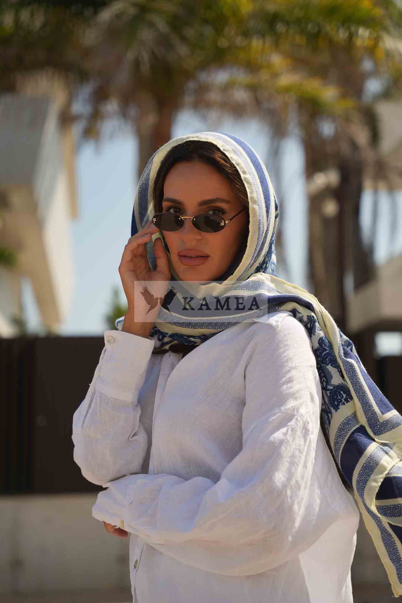 Model: C2270-2//T32//11, Kolor: niebieski, Skład materiału: 100% Wiskoza, Przeznaczenie: Wielosezonowe, Wymiary(długość/szerokość): 180cm/85cm