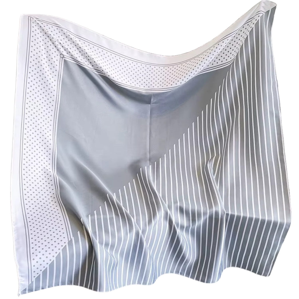 Apaszka, Model: F338-2//T35//14, Kolor: szary, Skład materiału: 100% Poliester, Przeznaczenie: Wielosezonowe, Wymiary(długość/szerokość): 90cm/90cm (Apaszka, zdjęcie 4)