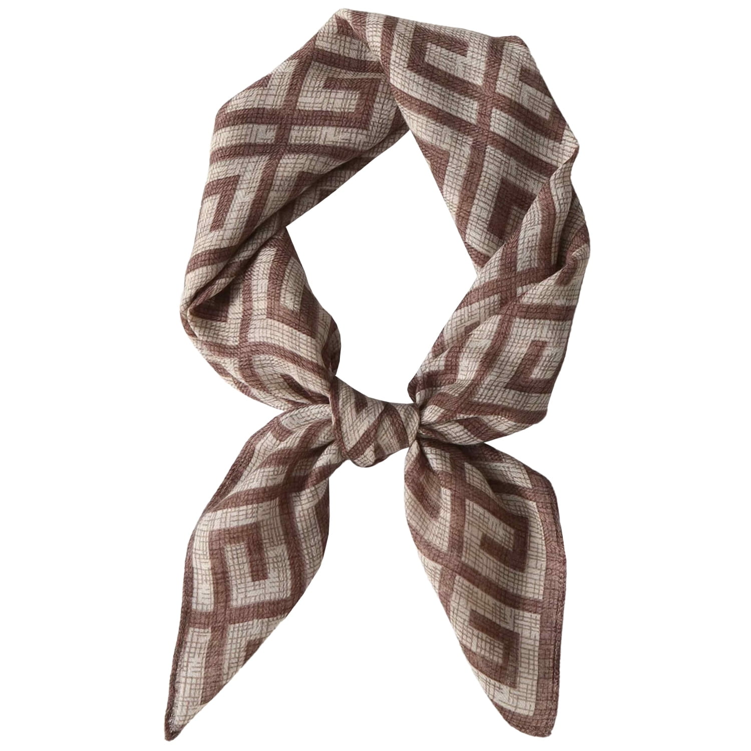 Apaszka, Model: F216-2//T35//14, Kolor: jasny brązowy, Skład materiału: 100% Poliester, Przeznaczenie: Wielosezonowe, Wymiary(długość/szerokość): 90cm/90cm (Apaszka, zdjęcie 9)