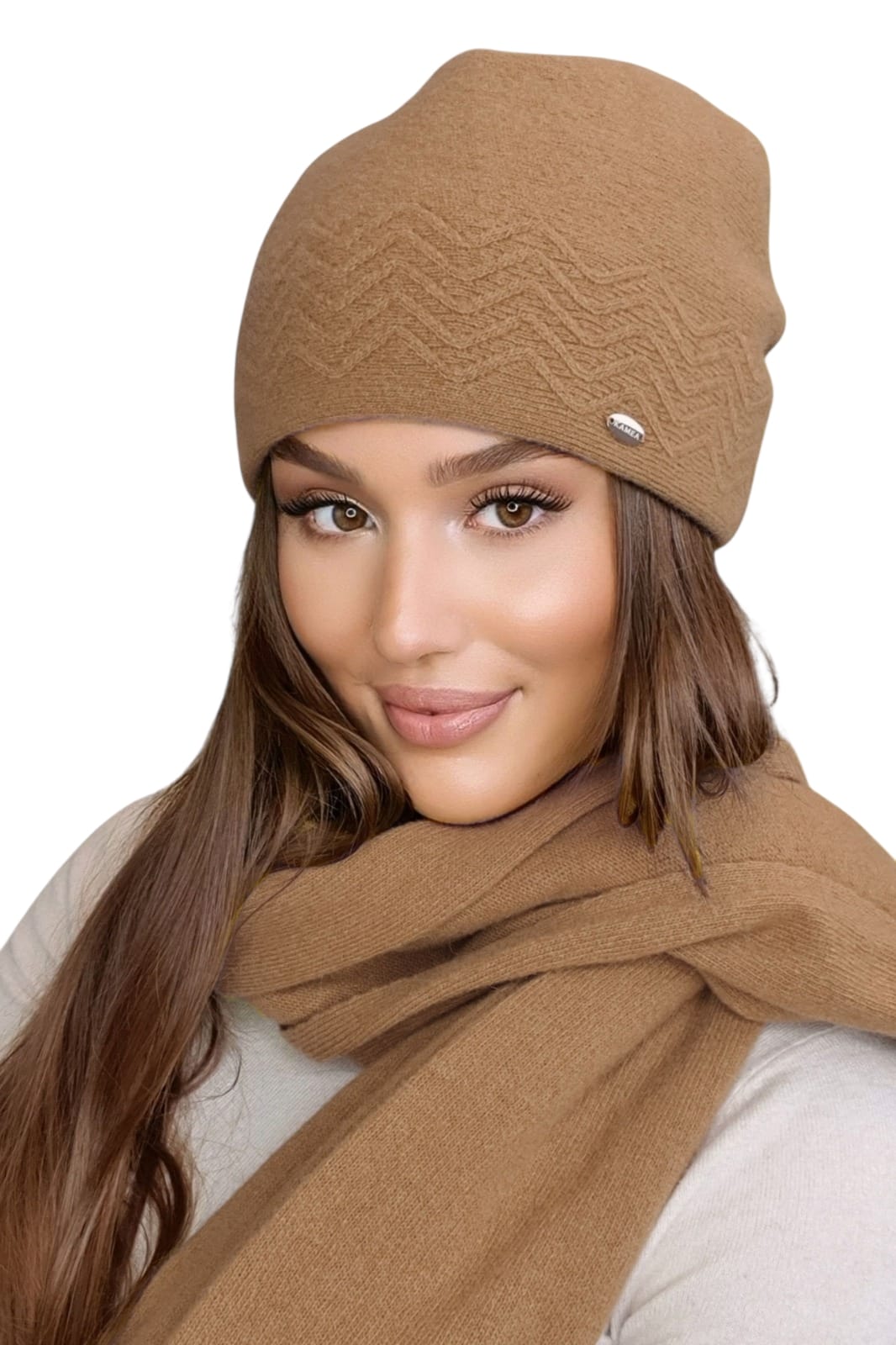 Čepice, Model: Hana, Barva: písková, Složení materiálu: 80% Vlna; 20% Polyamid, Určení: Podzim/Zima, Velikost: Univerzální (54-60)