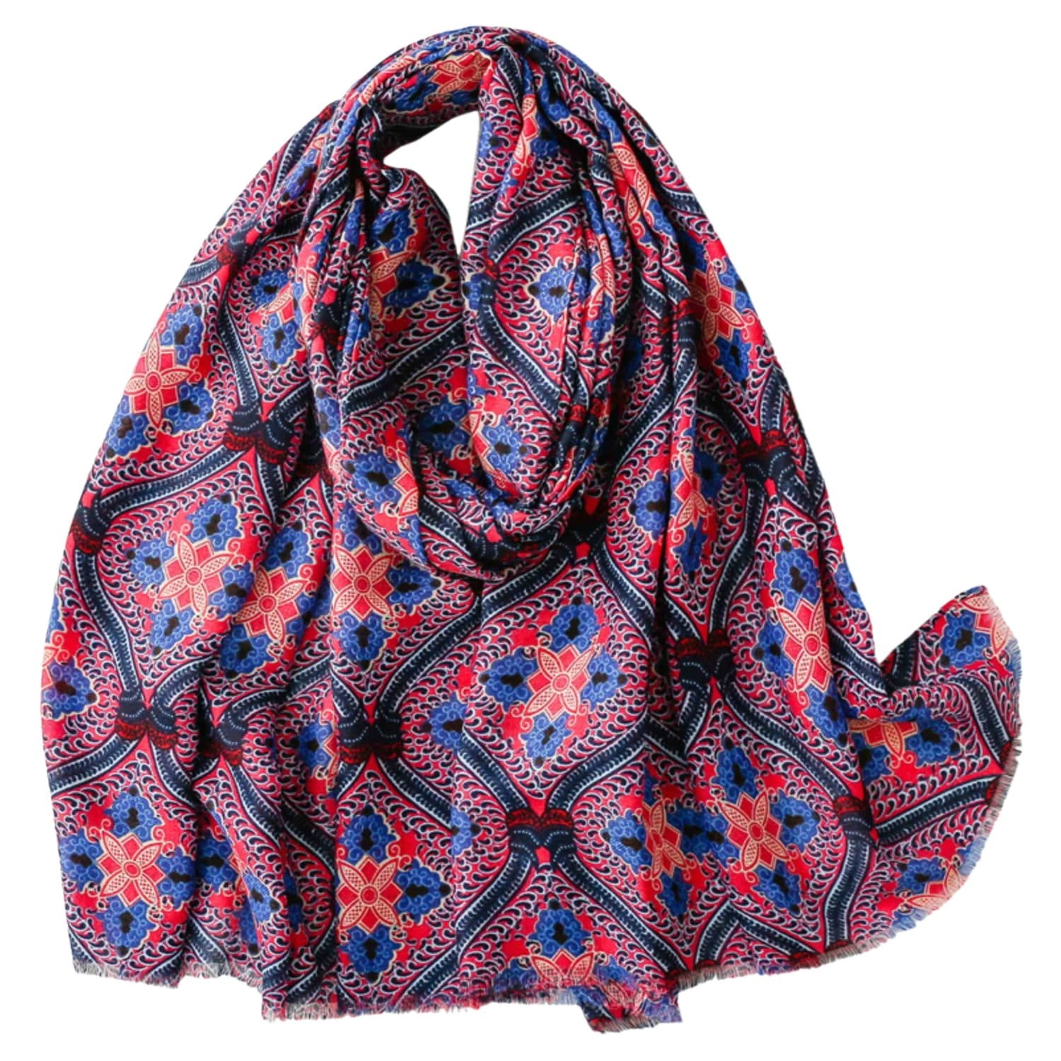 Bok szala z widocznym geometrycznym wzorem, ukazujący jego wielosezonowe zastosowanie | KAMEA | Spironik.pl