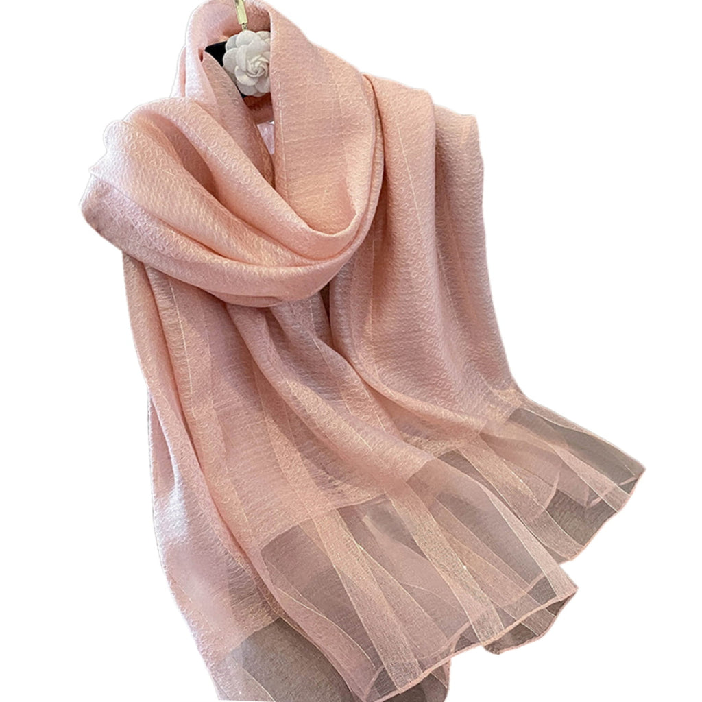 Szalik Damski, Model: RS002-3//T22//1, Kolor: różowy, Skład materiału: 60% Wełna; 40% Jedwab morwowy, Przeznaczenie: Wielosezonowe, Wymiary(długość/szerokość): 190cm/70cm (Szalik Damski, zdjęcie 5)