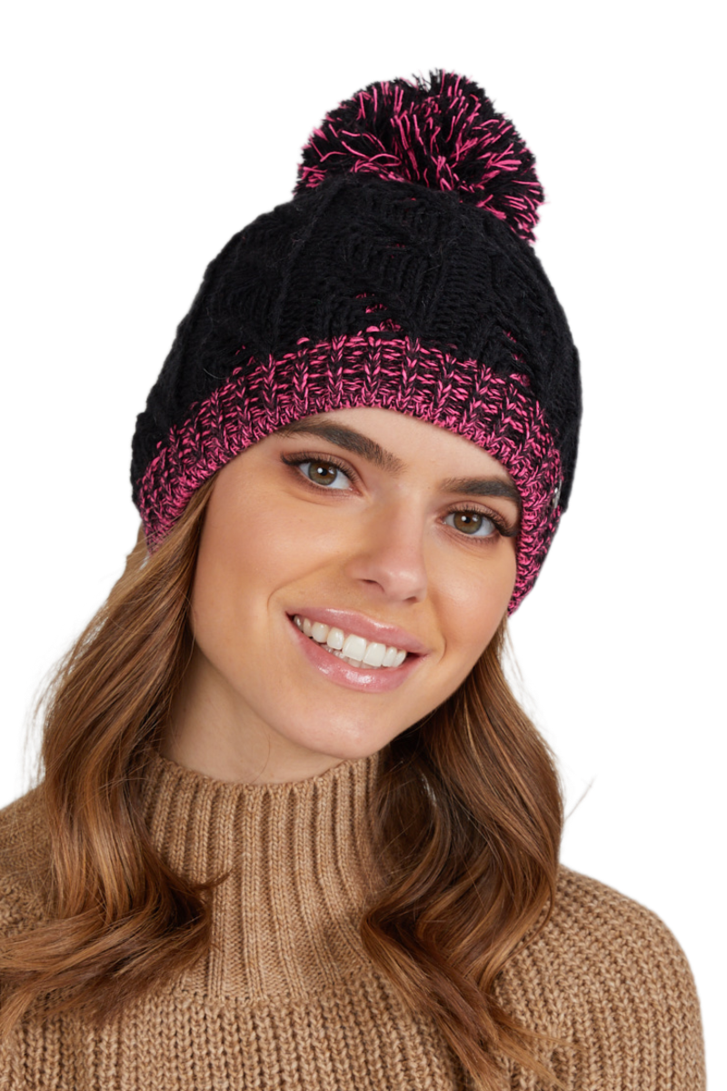 Čepice, Model: Catrina, Barva: černá, Složení materiálu: 70% Vlna; 30% Akryl, Určení: Podzim/Zima, Velikost: Univerzální (54-60) (Čepice, fotografie 2)
