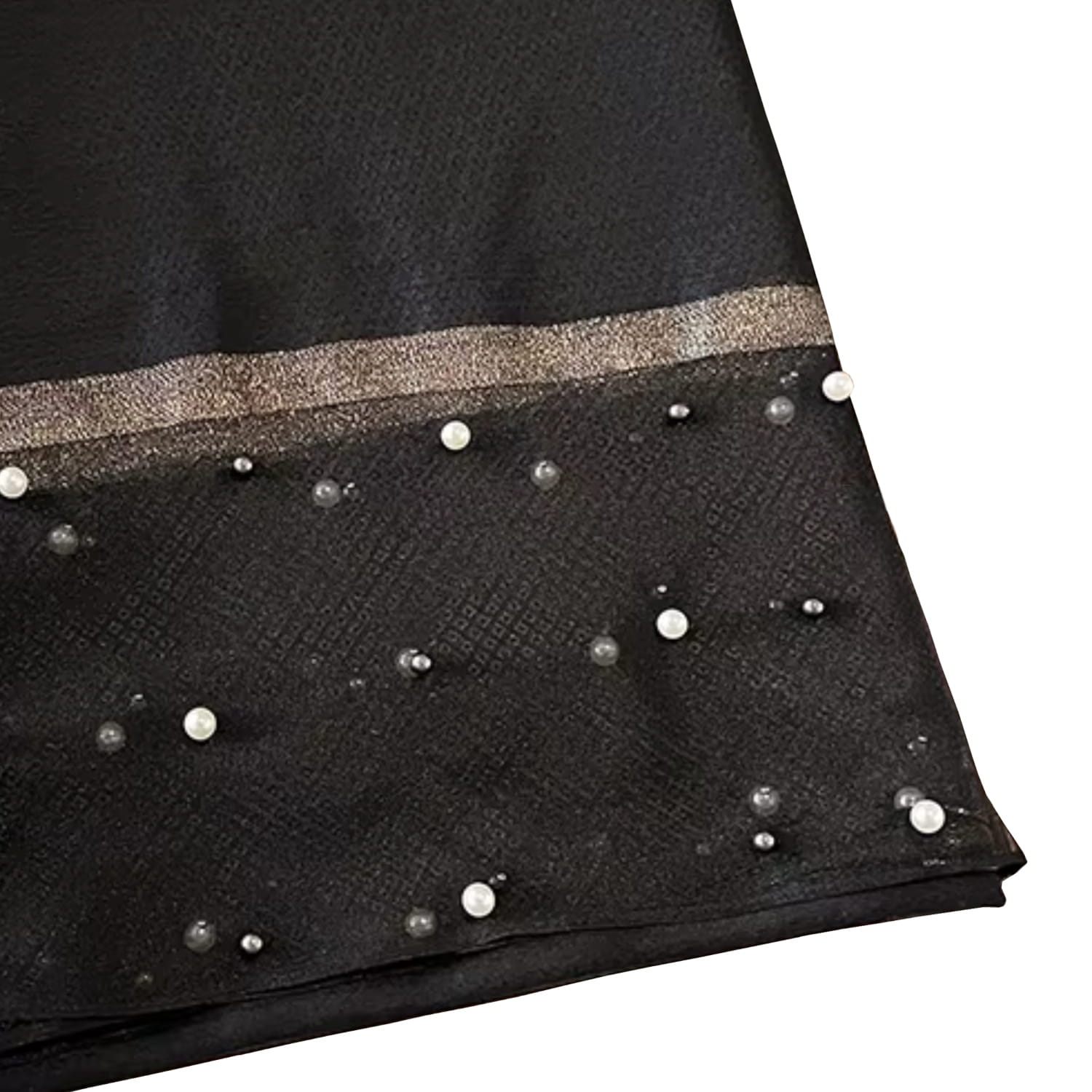 Szalik Damski, Model: RS001-2//T22//1, Kolor: czarny, Skład materiału: 60% Jedwab; 40% Poliester, Przeznaczenie: Wielosezonowe, Wymiary(długość/szerokość): 190cm/75cm (Szalik Damski, zdjęcie 4)