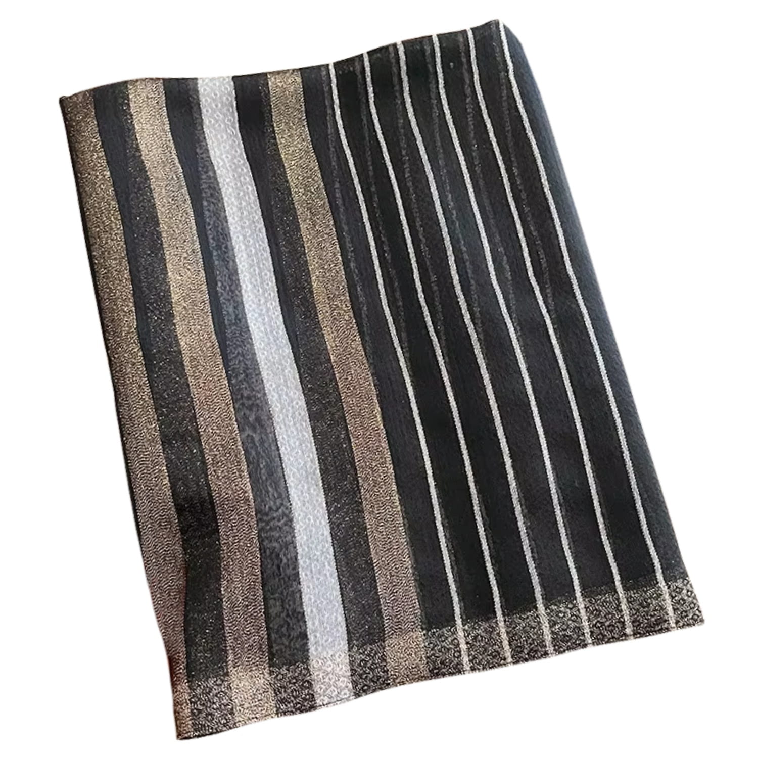 Szalik Damski, Model: RS024-1//T22//1, Kolor: czarny, Skład materiału: 60% Wełna; 40% Jedwab morwowy, Przeznaczenie: Wielosezonowe, Wymiary(długość/szerokość): 180cm/90cm (Szalik Damski, zdjęcie 4)