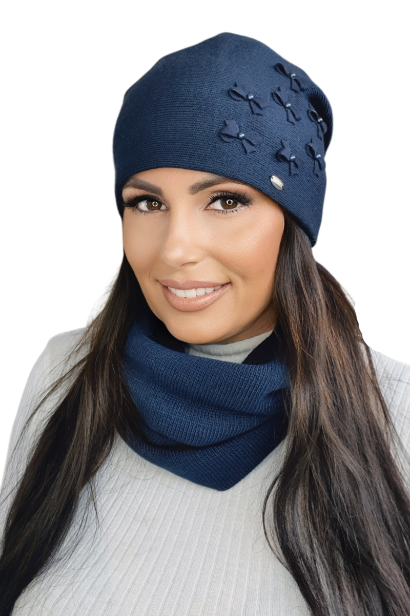 Čepice, Model: Cyria, Barva: námořnická modrá, Složení materiálu: 50% Akryl; 30% Vlna; 20% Polyamid, Určení: Podzim/Zima, Velikost: Univerzální (54-60)