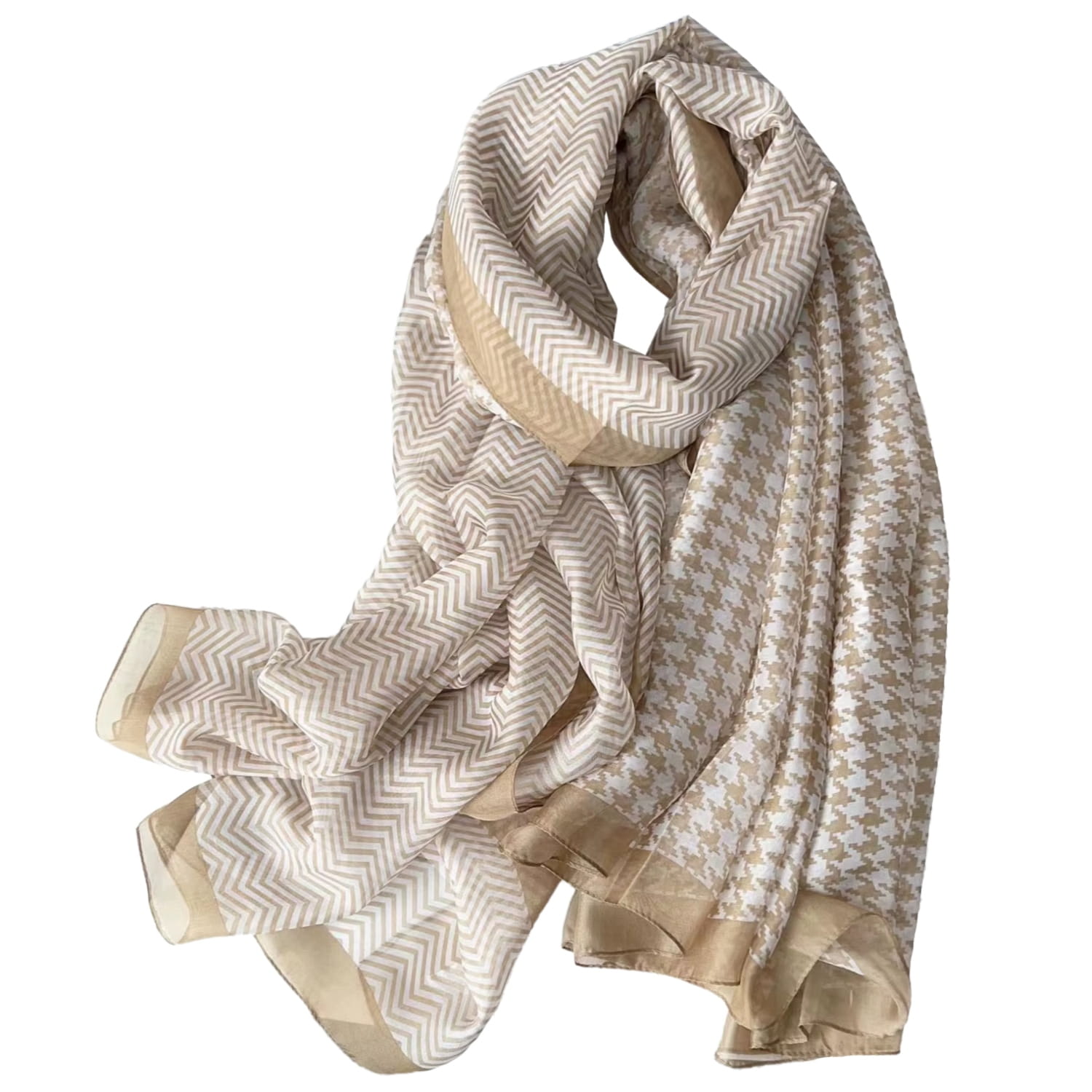 Szalik Damski, Model: YY121-1//T23//2, Kolor: beżowy, Skład materiału: 100% Poliester, Przeznaczenie: Wielosezonowe, Wymiary(długość/szerokość): 190cm/135cm (Szalik Damski, zdjęcie 4)