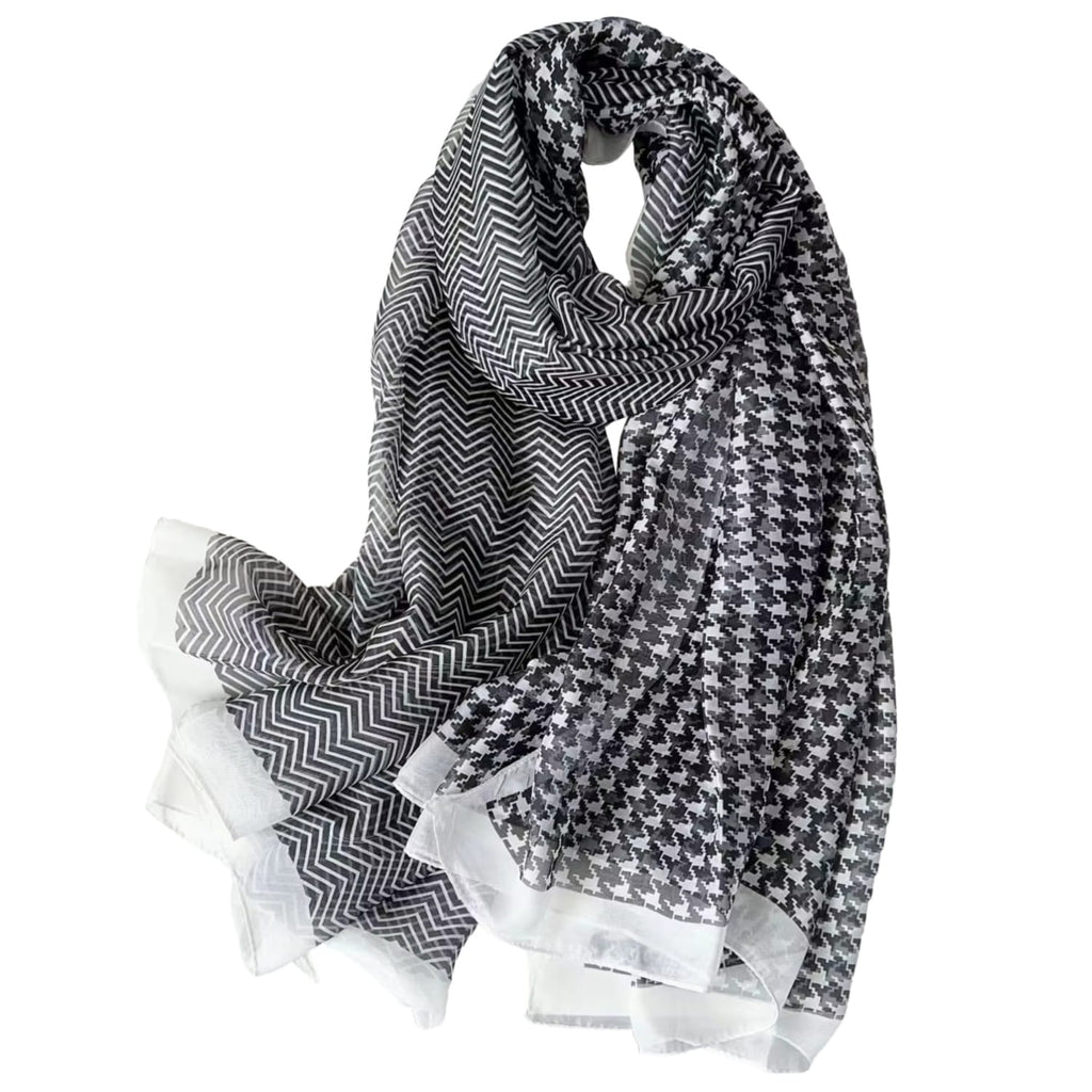 Szalik Damski, Model: YY121-2//T23//2, Kolor: czarny, Skład materiału: 100% Poliester, Przeznaczenie: Wielosezonowe, Wymiary(długość/szerokość): 190cm/135cm (Szalik Damski, zdjęcie 4)