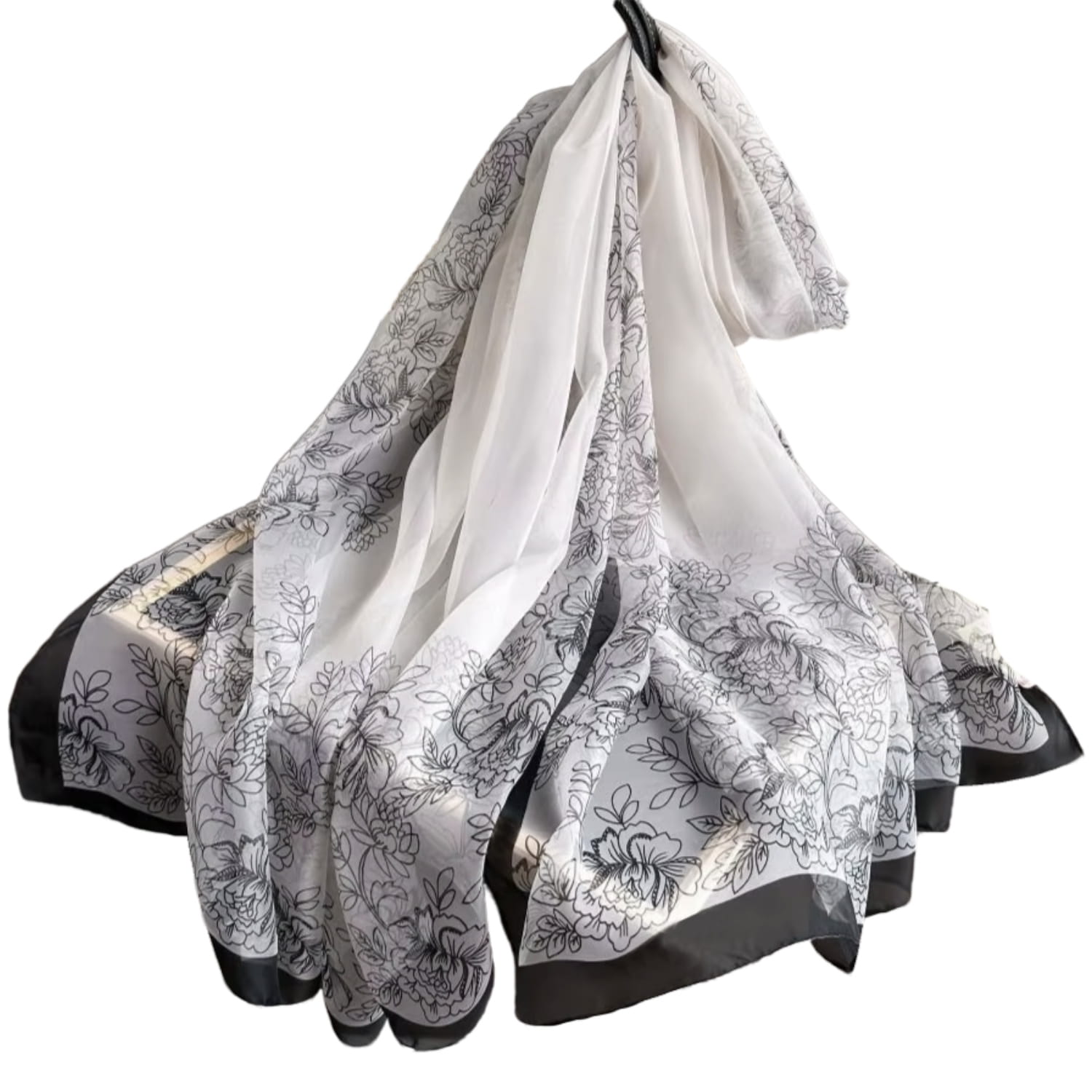 Szalik Damski, Model: YY193//T23//2, Kolor: biały, Skład materiału: 100% Poliester, Przeznaczenie: Wielosezonowe, Wymiary(długość/szerokość): 190cm/135cm (Szalik Damski, zdjęcie 3)