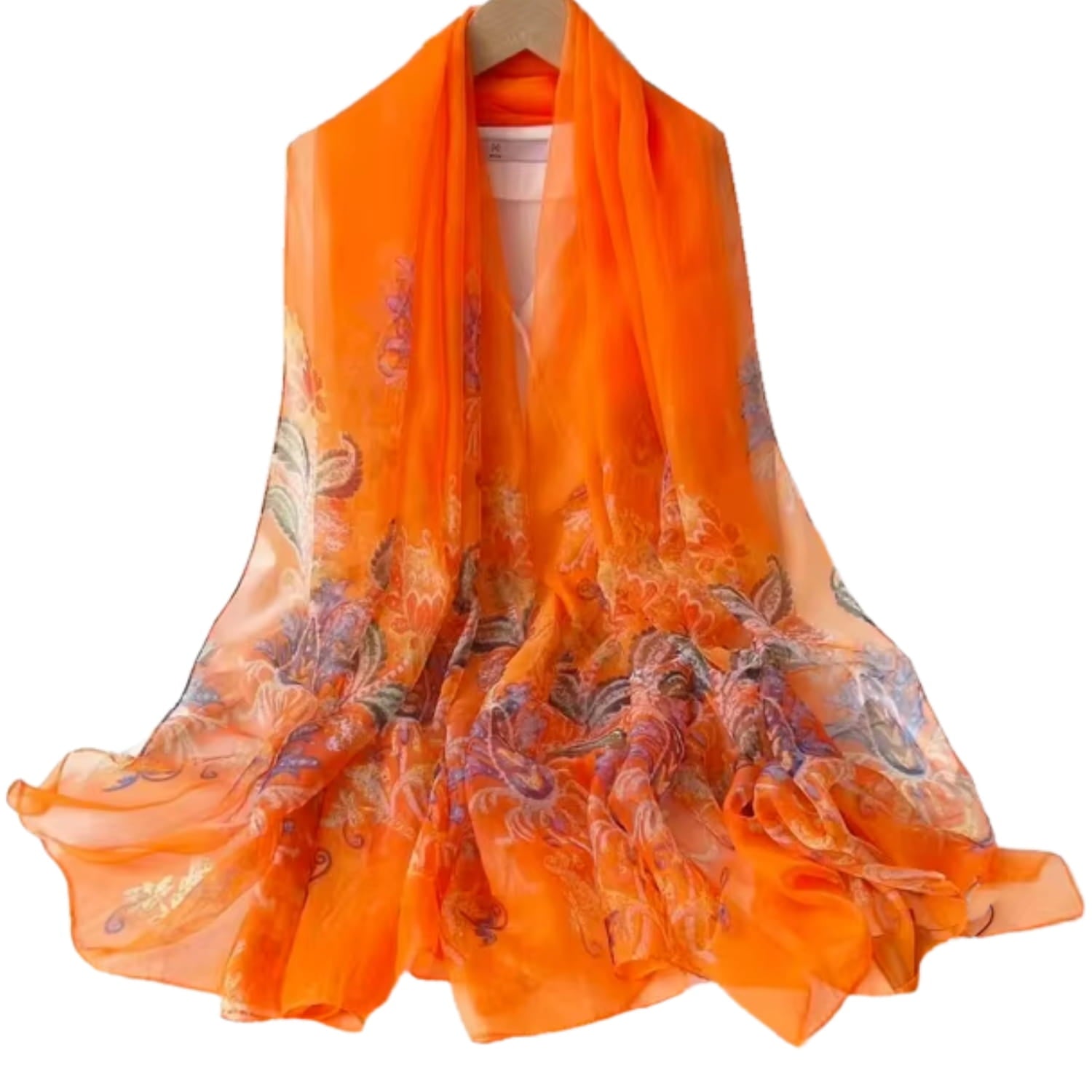 Szalik Damski, Model: YY226//T23//3, Kolor: pomarańczowy, Skład materiału: 100% Poliester, Przeznaczenie: Wielosezonowe, Wymiary(długość/szerokość): 190cm/135cm (Szalik Damski, zdjęcie 3)