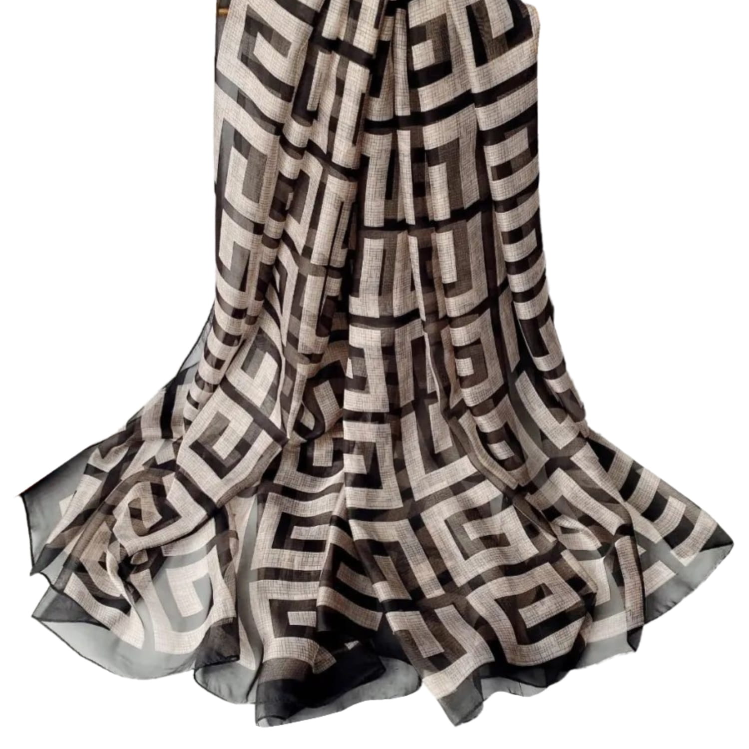 Szalik Damski, Model: YY156//T23//2, Kolor: czarny, Skład materiału: 100% Poliester, Przeznaczenie: Wielosezonowe, Wymiary(długość/szerokość): 190cm/135cm (Szalik Damski, zdjęcie 3)