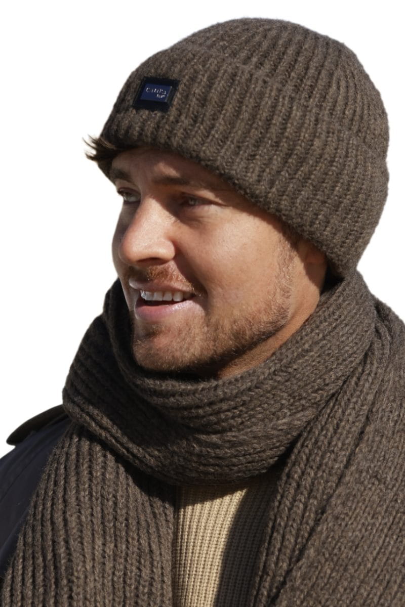 Szalik męski Kamea MARTIN w brązowym kolorze, wykonany z akrylu i wełny | Spironik.pl