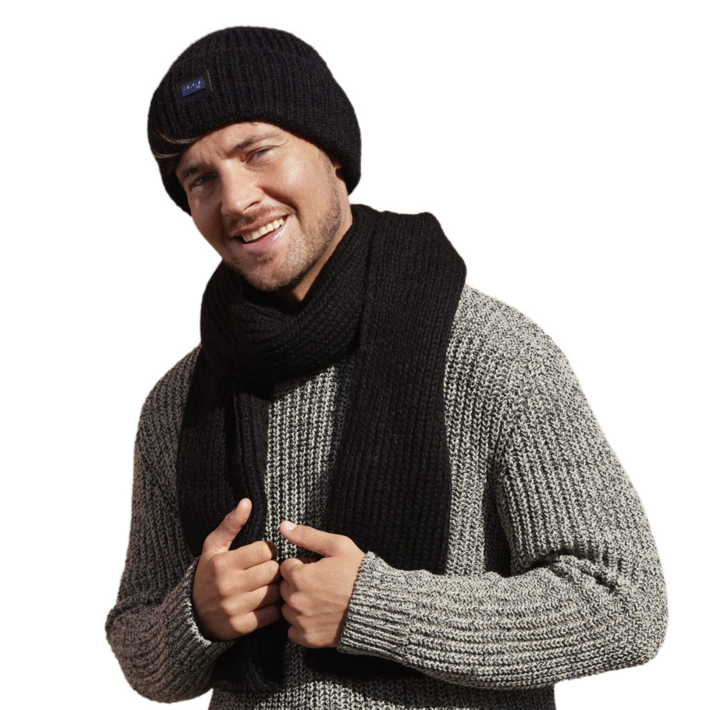 Czapka beanie bez podszewki i szalik w jednolitym ściągaczu, idealne na jesień i zimę | KAMEA | Spironik.pl