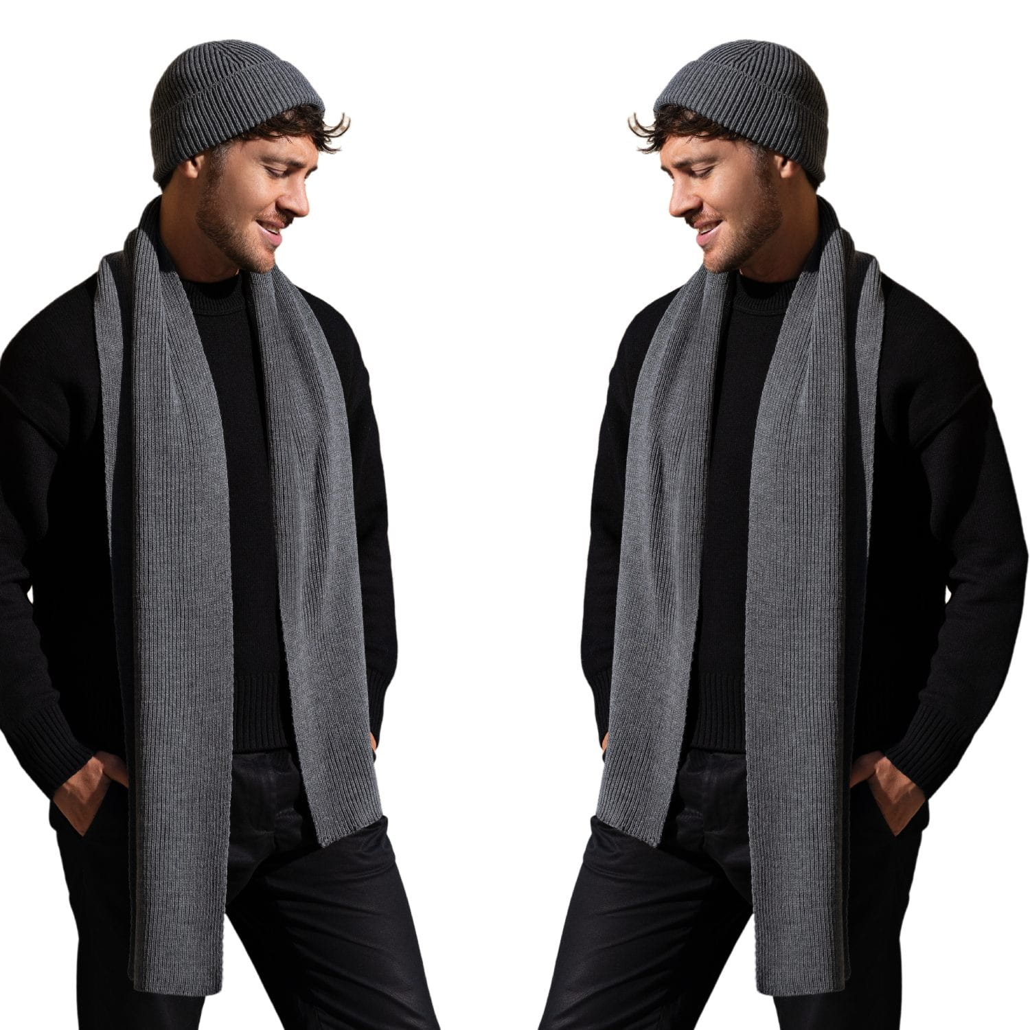 Czapka Męska, Model: KAROL, Kolor: grafitowy, Skład materiału: 100% Akryl, Przeznaczenie: Jesień/Zima, Rozmiar: Uniwersalny (54-62) (Czapka Męska, zdjęcie 5)