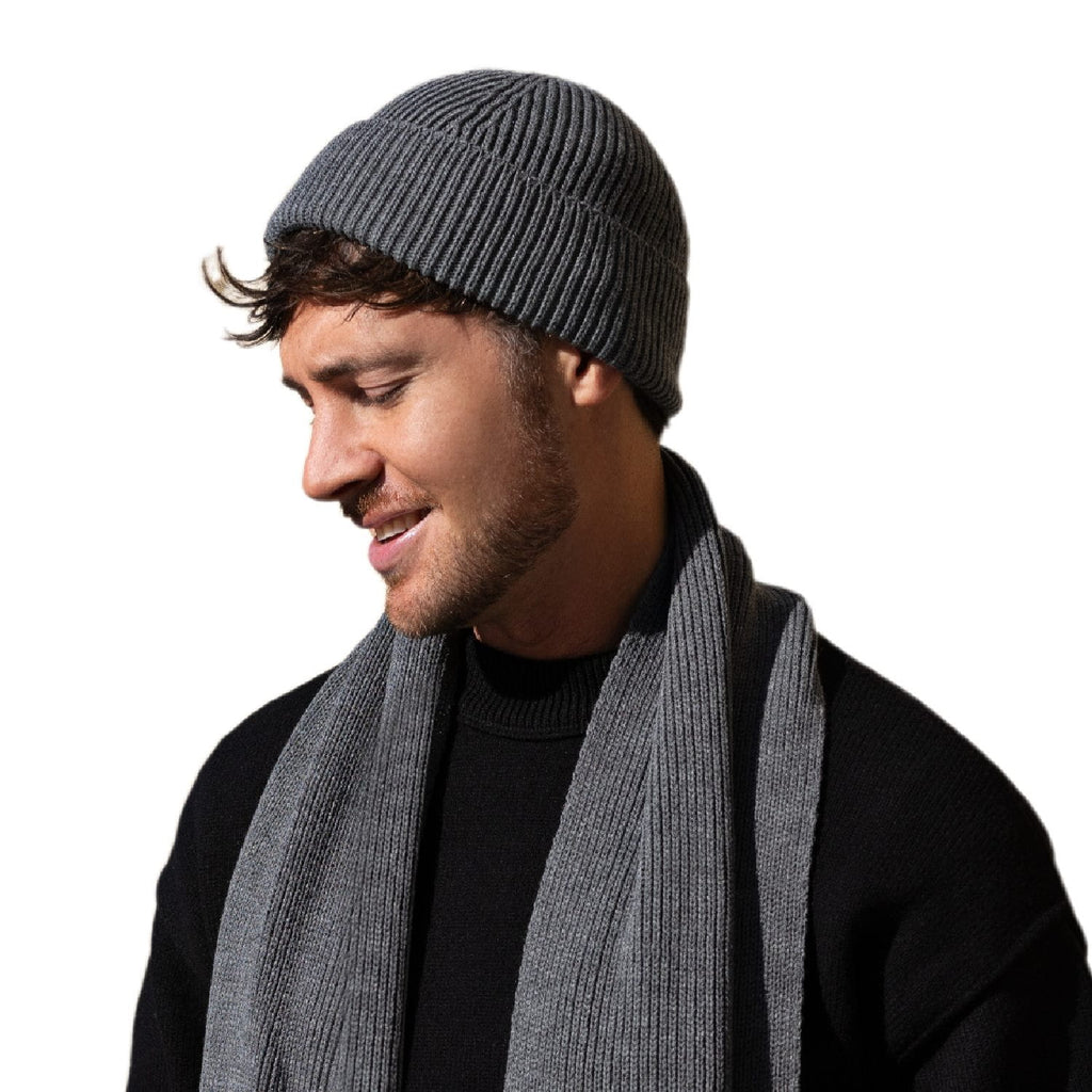 Czapka Męska, Model: KAROL, Kolor: grafitowy, Skład materiału: 100% Akryl, Przeznaczenie: Jesień/Zima, Rozmiar: Uniwersalny (54-62) (Czapka Męska, zdjęcie 6)