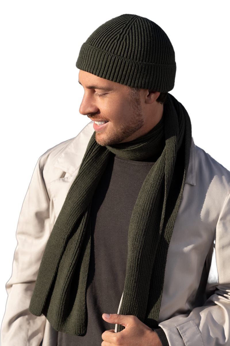 Czapka Męska, Model: KAROL, Kolor: khaki, Skład materiału: 100% Akryl, Przeznaczenie: Jesień/Zima, Rozmiar: Uniwersalny (54-62) (Czapka Męska, zdjęcie 4)