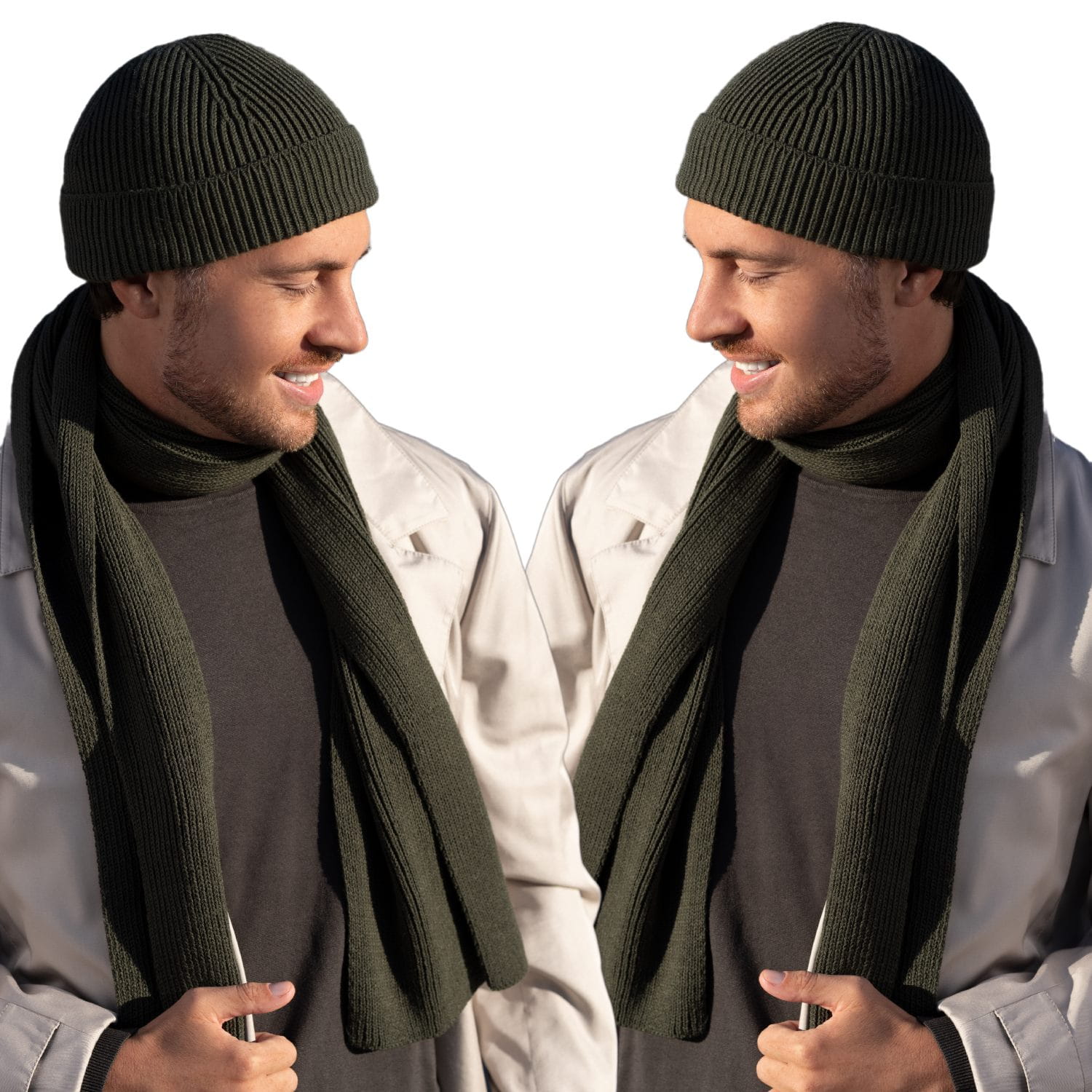 Czapka Męska, Model: KAROL, Kolor: khaki, Skład materiału: 100% Akryl, Przeznaczenie: Jesień/Zima, Rozmiar: Uniwersalny (54-62) (Czapka Męska, zdjęcie 5)