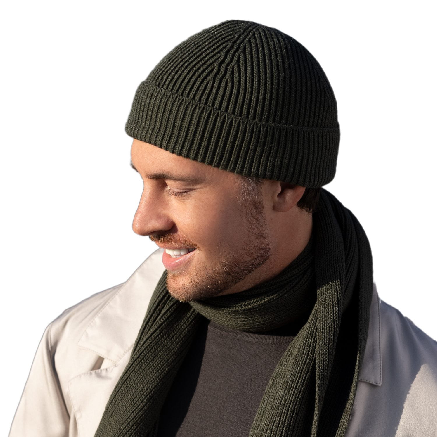 Czapka Męska, Model: KAROL, Kolor: khaki, Skład materiału: 100% Akryl, Przeznaczenie: Jesień/Zima, Rozmiar: Uniwersalny (54-62) (Czapka Męska, zdjęcie 6)