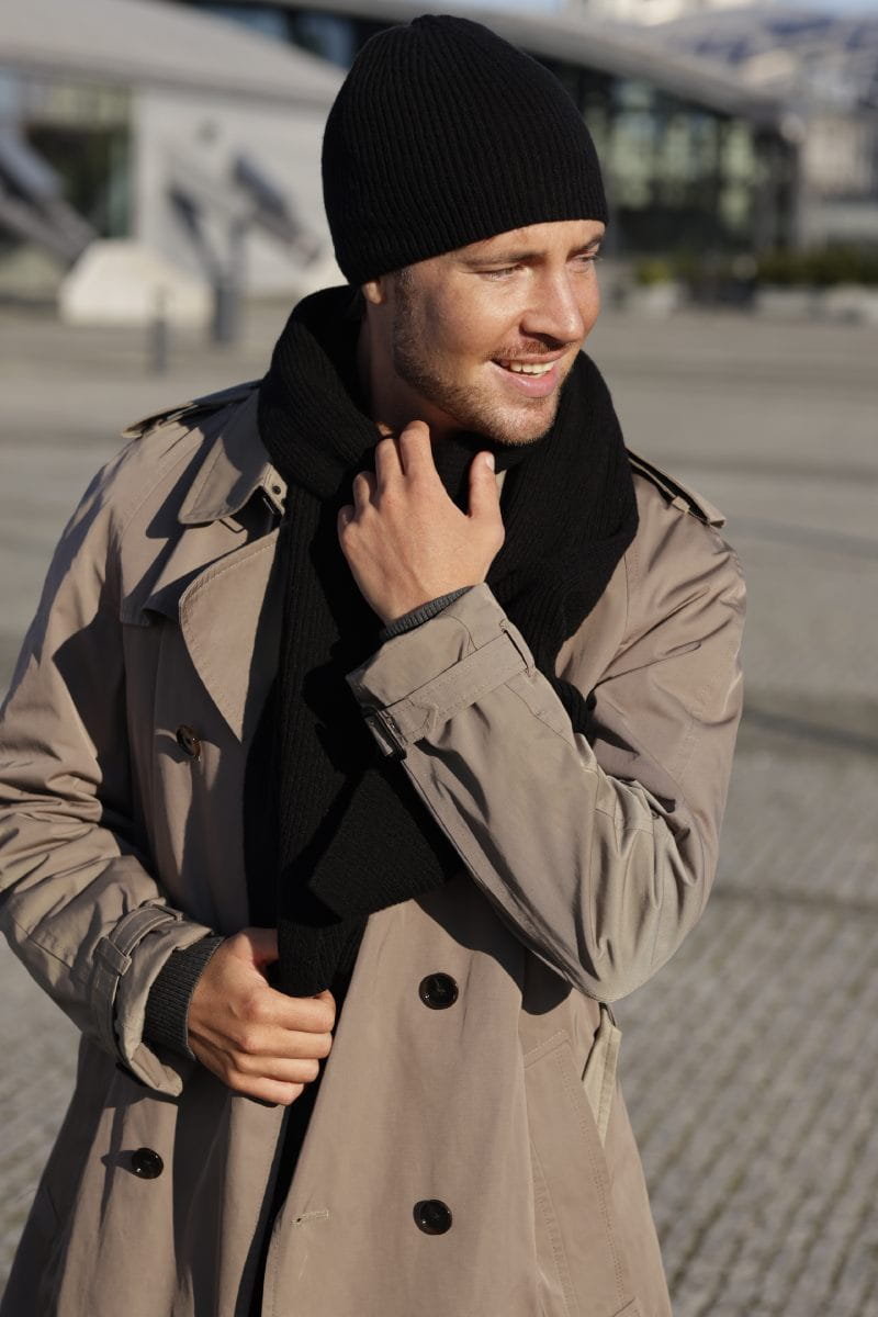 Detal prążkowanej czapki męskiej Franko, wykonanej z 80% wełny i 20% poliamidu | KAMEA | Spironik.pl