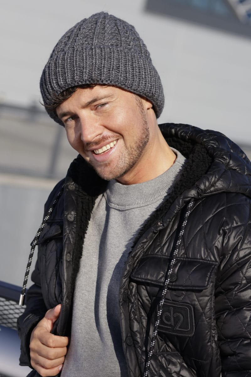 Czapka Męska, Model: Jack, Kolor: szary, Skład materiału: 85% Akryl; 15% Wełna, Przeznaczenie: Jesień/Zima, Rozmiar: Uniwersalny (54-62)